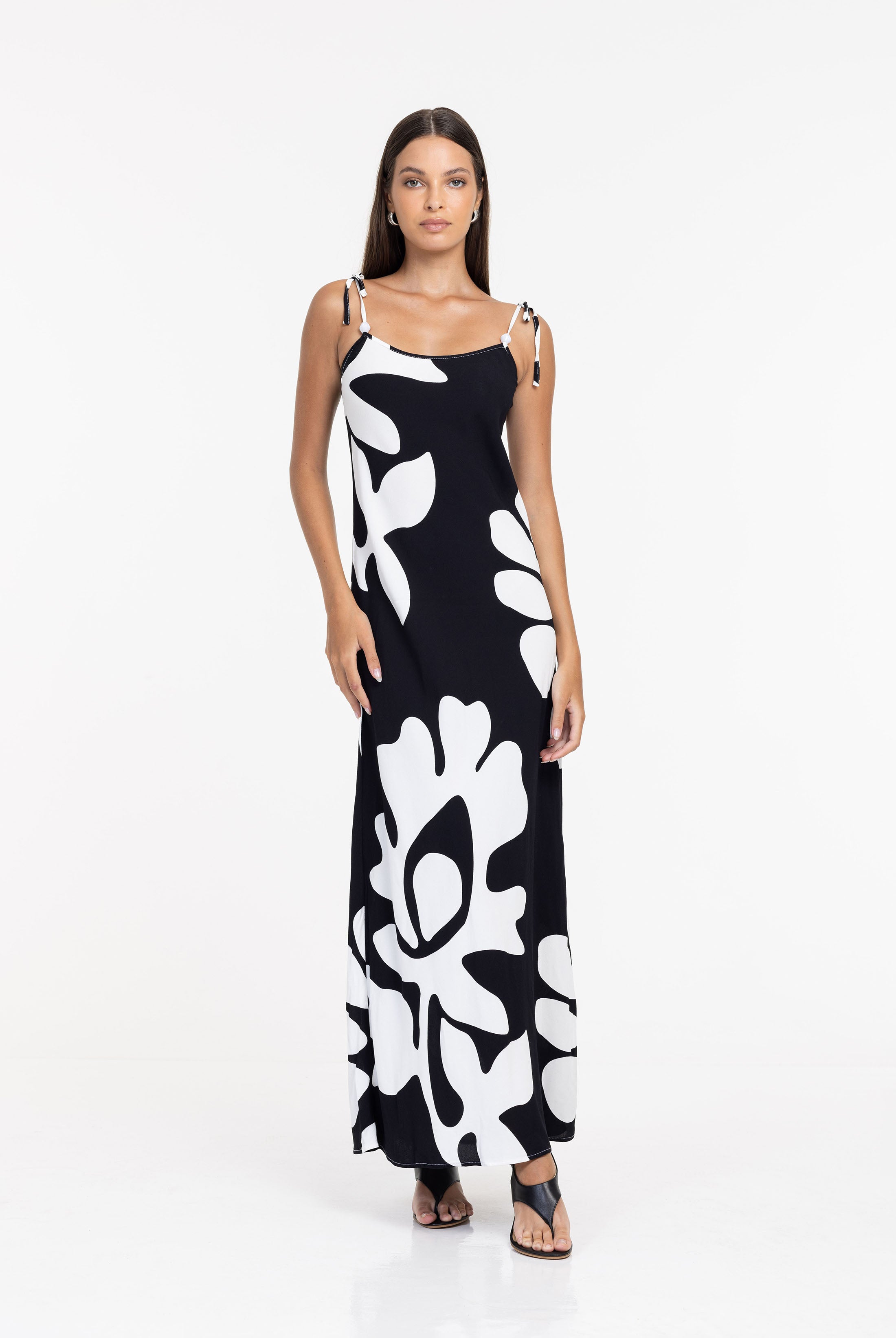 Bow Slip Maxi - Exclusive Black/White Print