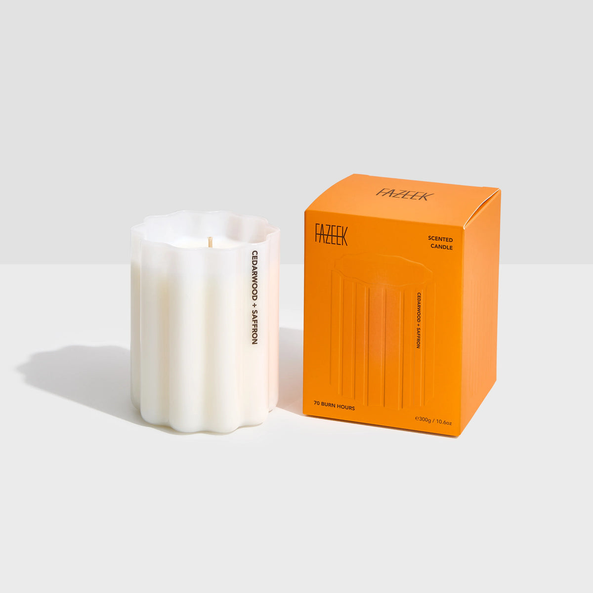 Fazeek | Wave Candle | Cedarwood + Saffron