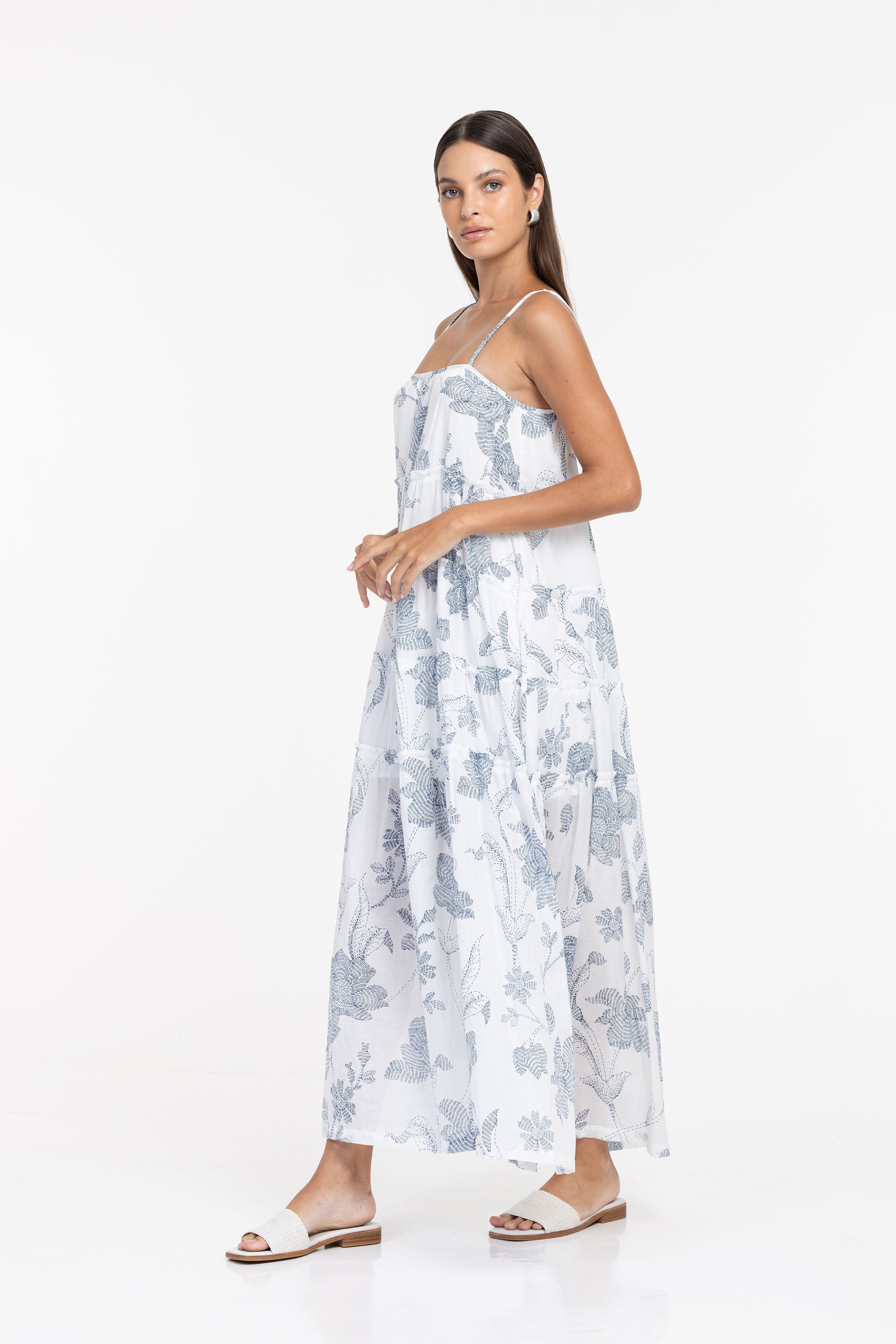 Carmella Dress - White/Ink Exclusive Floral