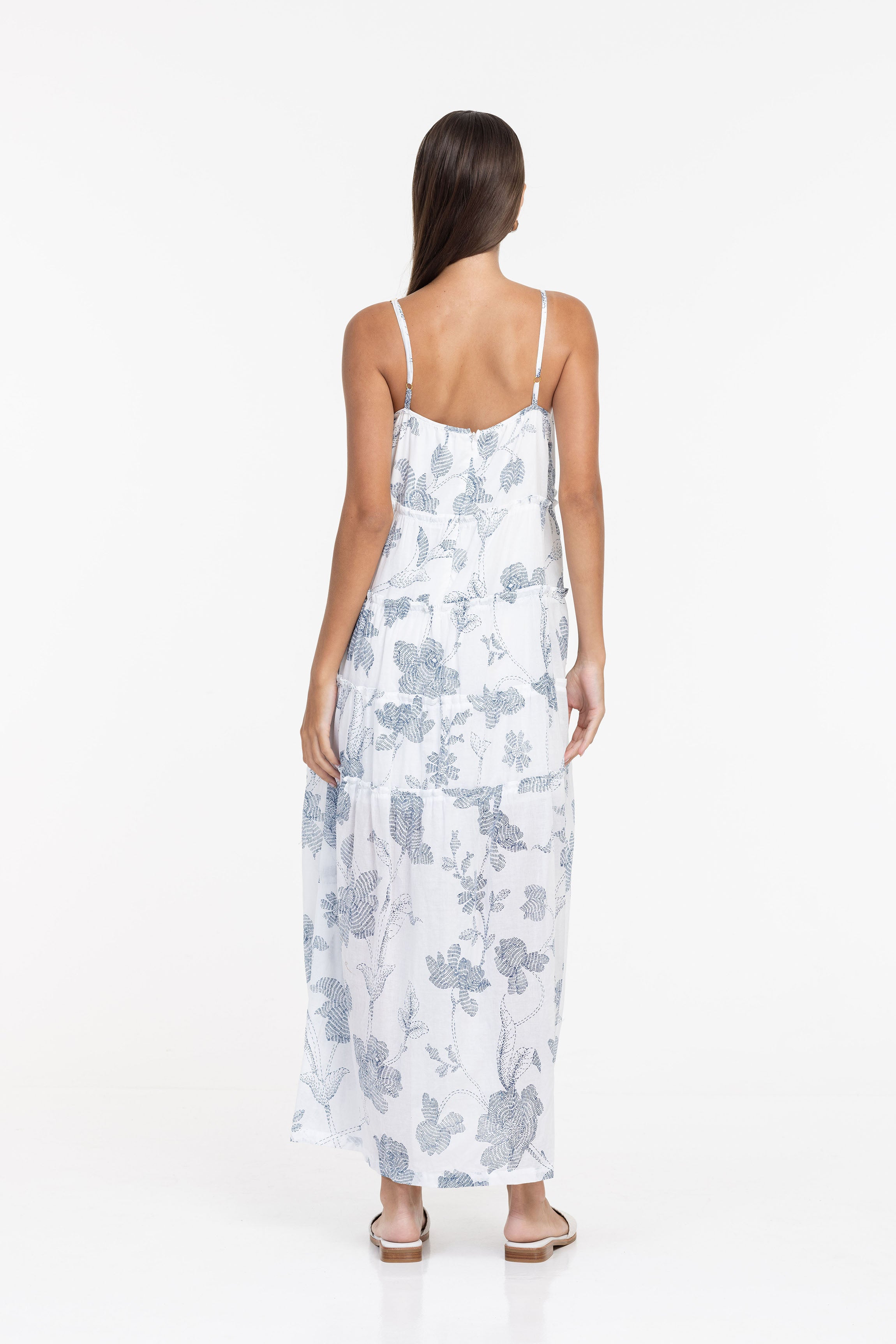 Carmella Dress - White/Ink Exclusive Floral