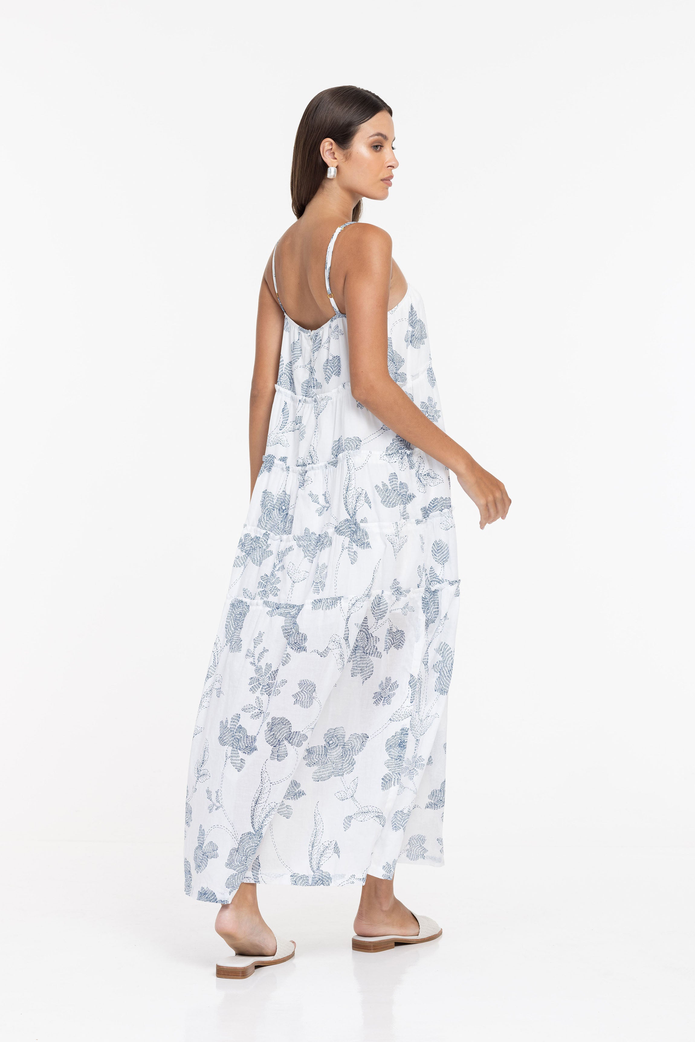 Carmella Dress - White/Ink Exclusive Floral