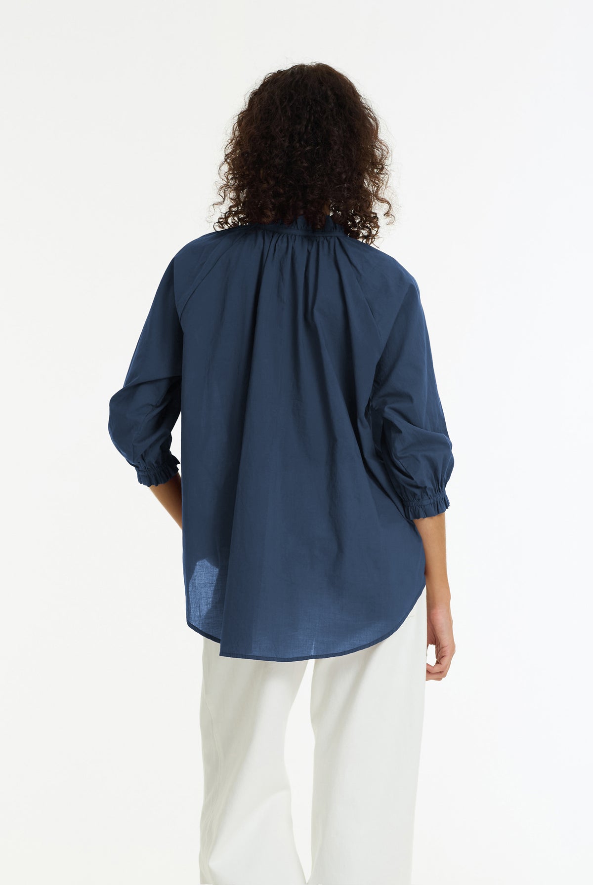 Charlotte Cotton Voile Top | Ash Blue | PRE-ORDER