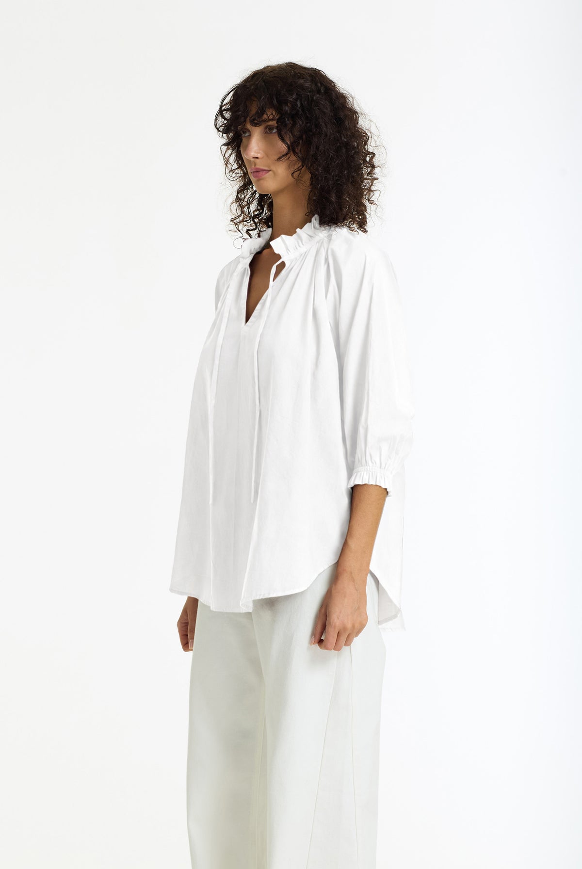 Charlotte Cotton Voile Top | White | PRE-ORDER