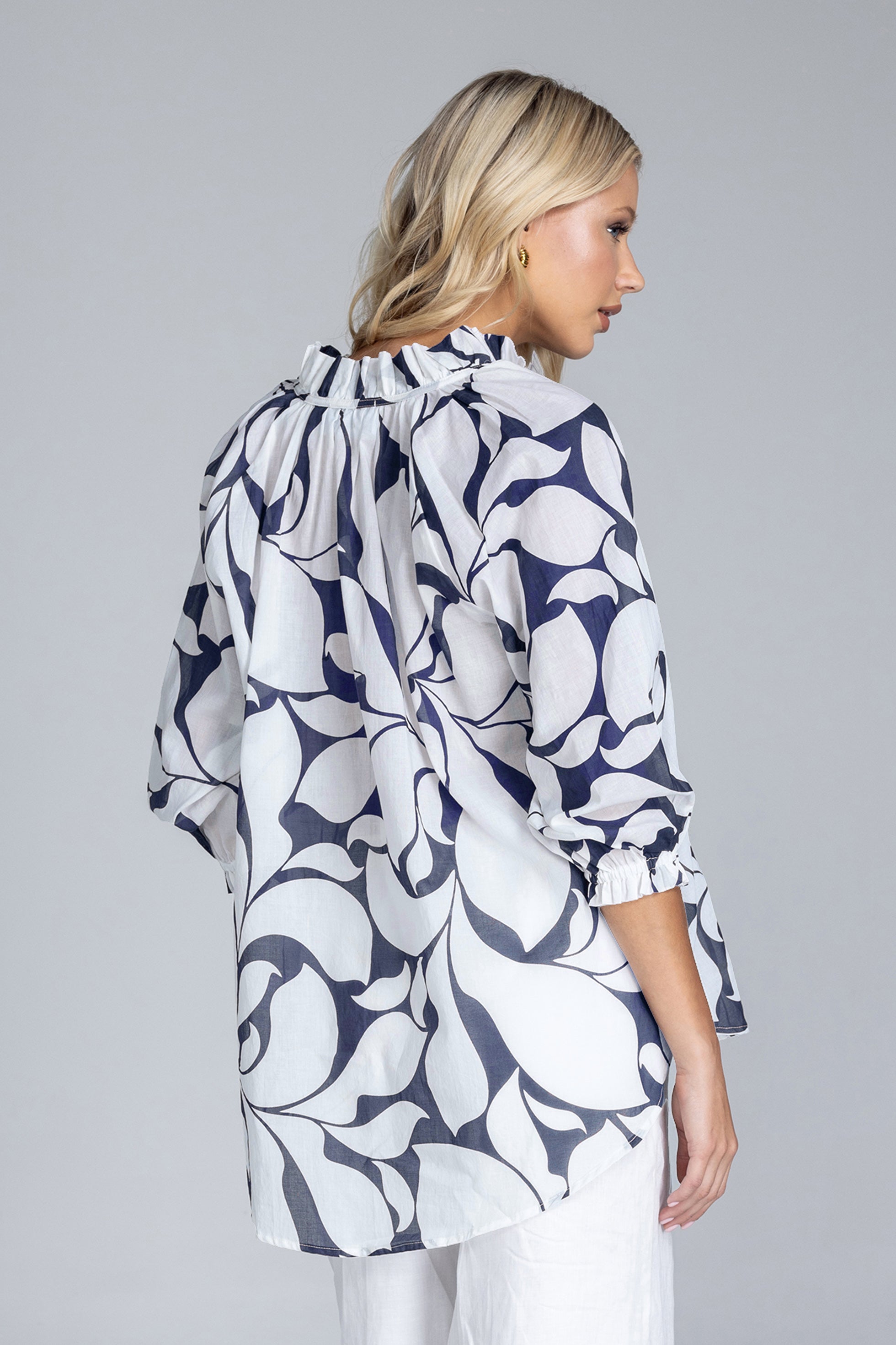 Charlotte Top - Exclusive Night Sky with Ivory Floral Print