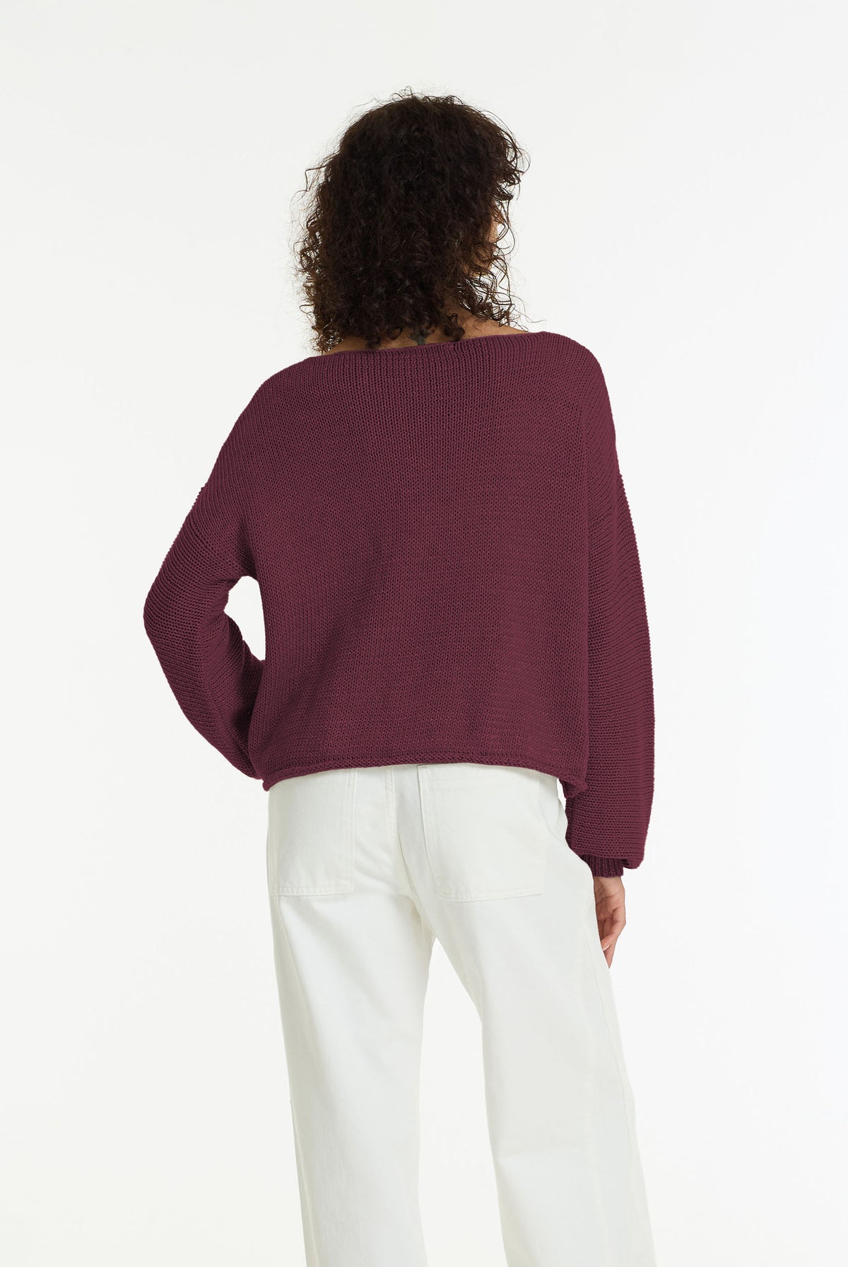 Close Cotton Yarn Sweater | Winter Wine