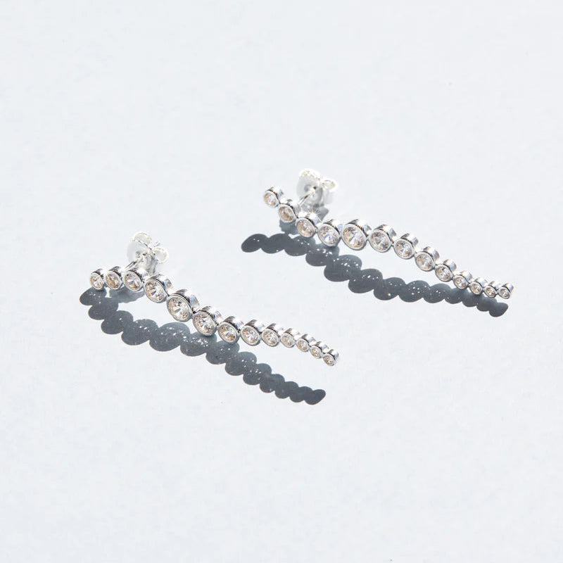 Saint Valentine - Crescendo Drop Earrings - Silver