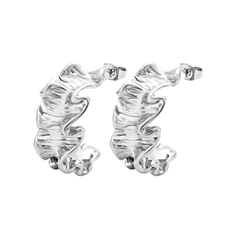 Castel & Co - Crinkle Earrings - Silver