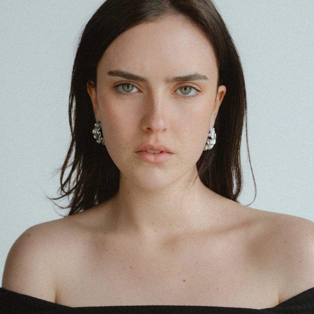 Castel & Co - Crinkle Earrings - Silver