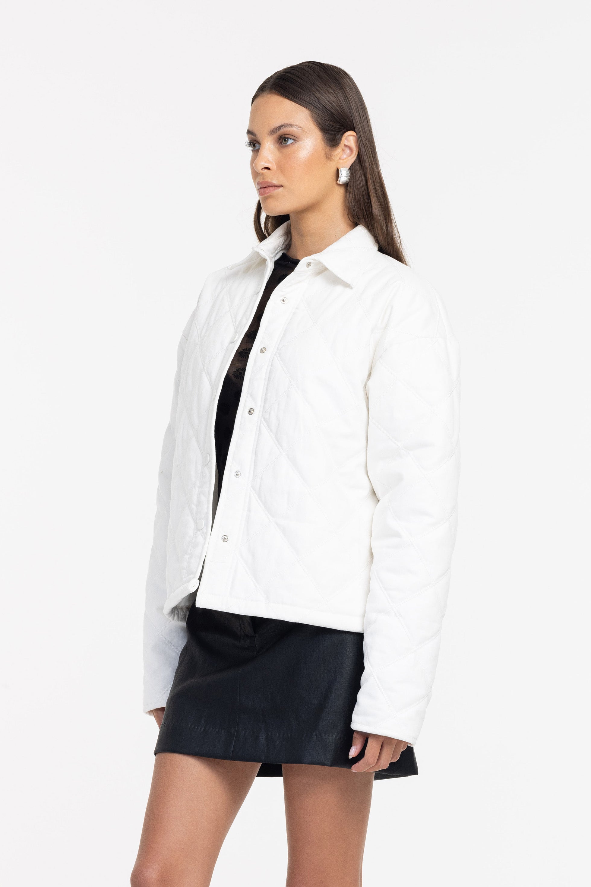 Cropped Frozen Embrace Jacket - White