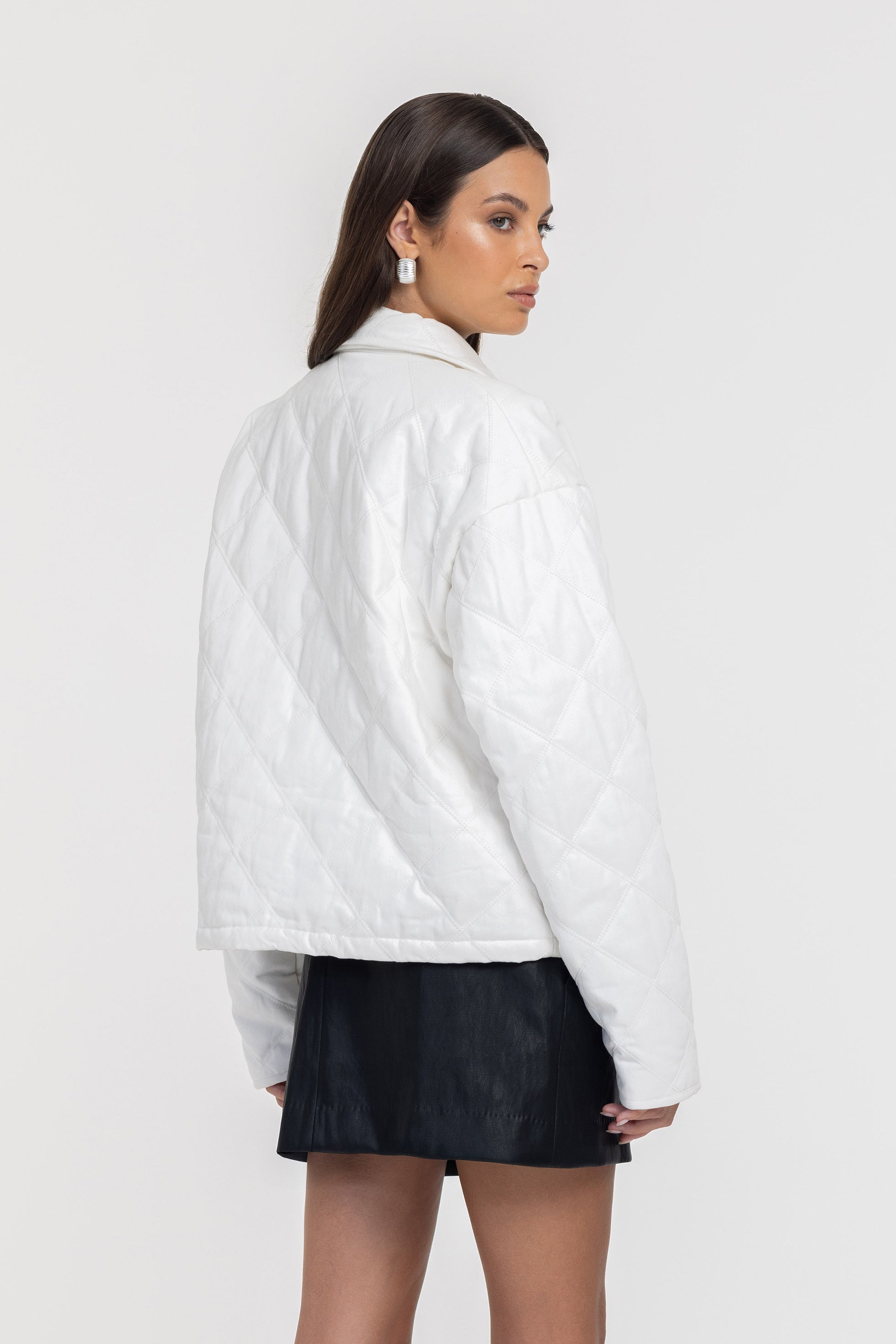 Cropped Frozen Embrace Jacket - White
