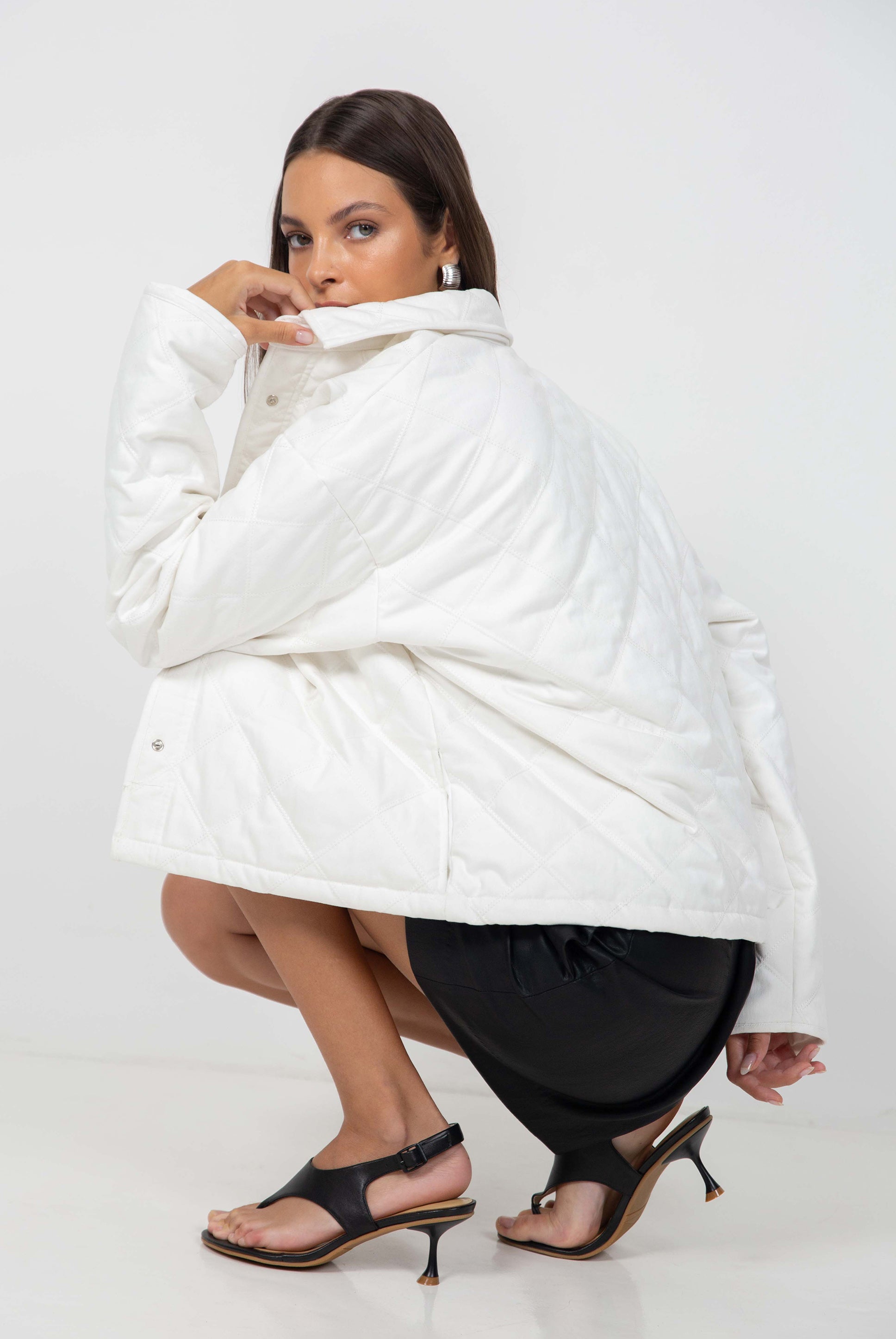 Cropped Frozen Embrace Jacket - White