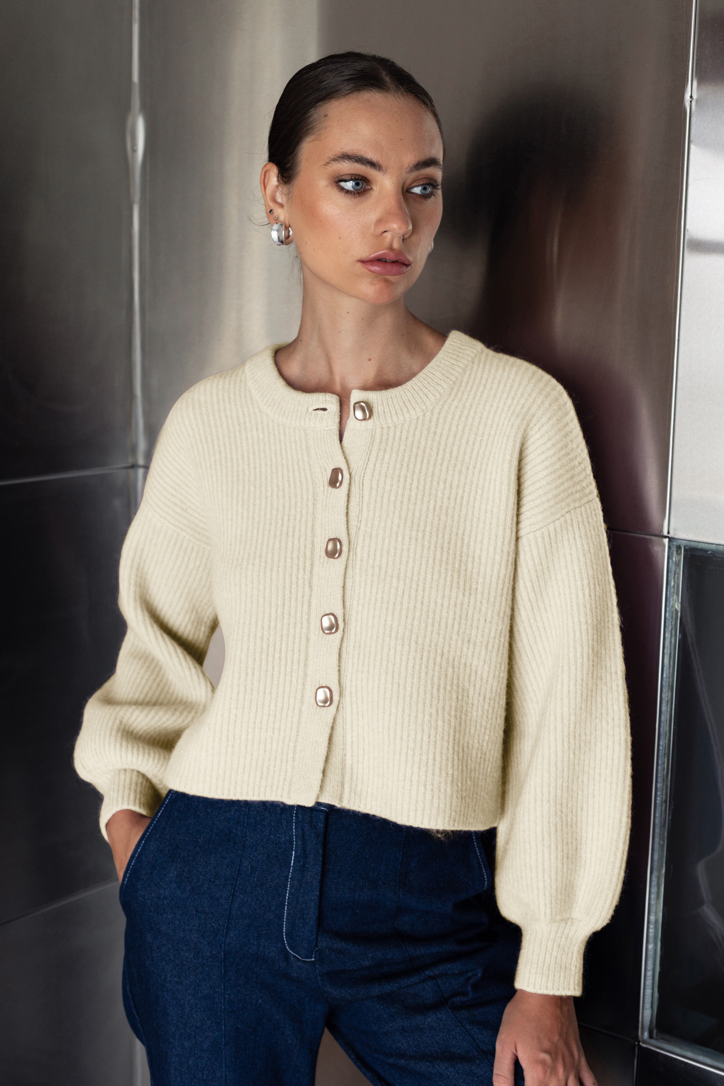Cropped Party In A Cardi - Ivory