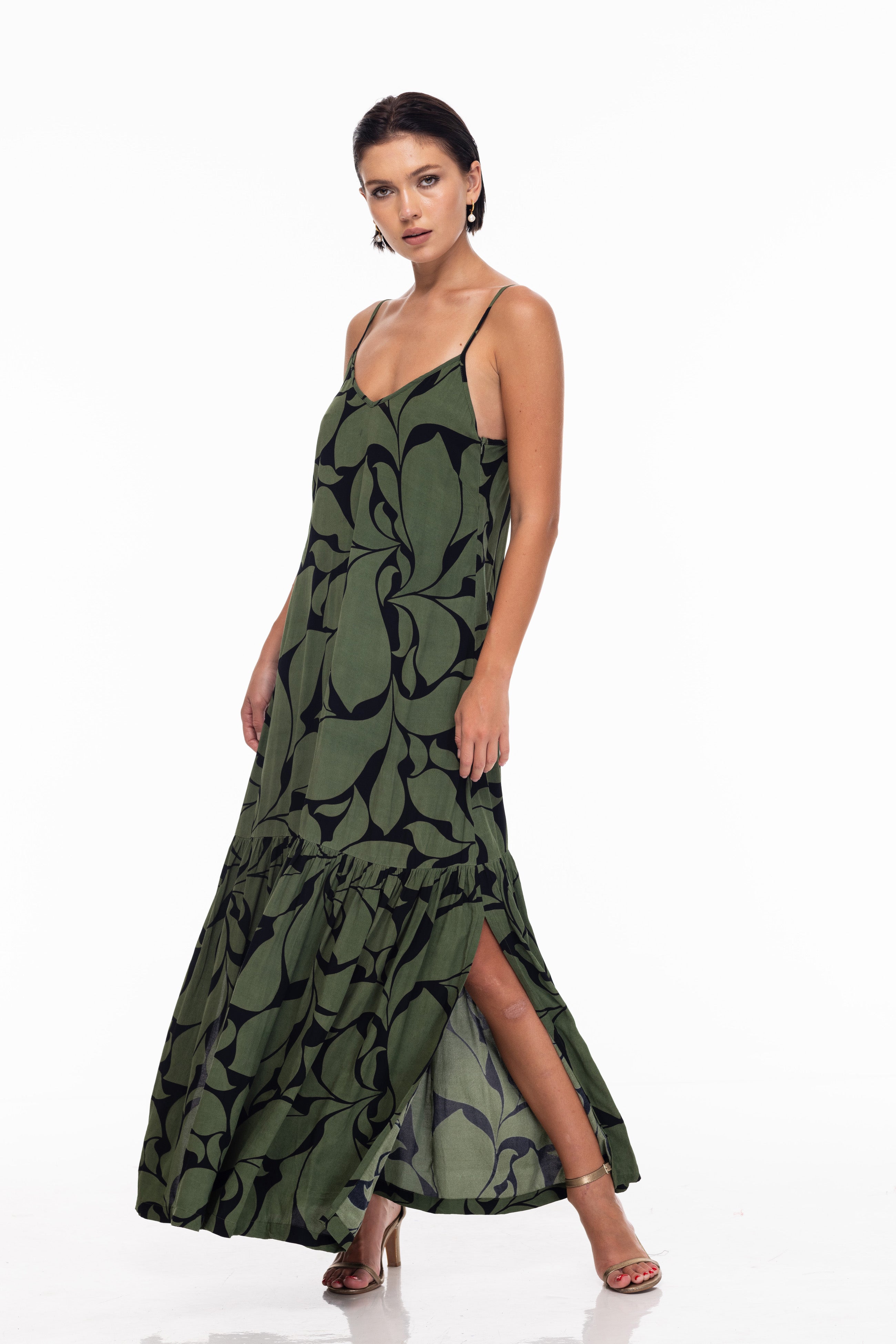 Dallas Maxi - Black/Golden Forest Floral Print