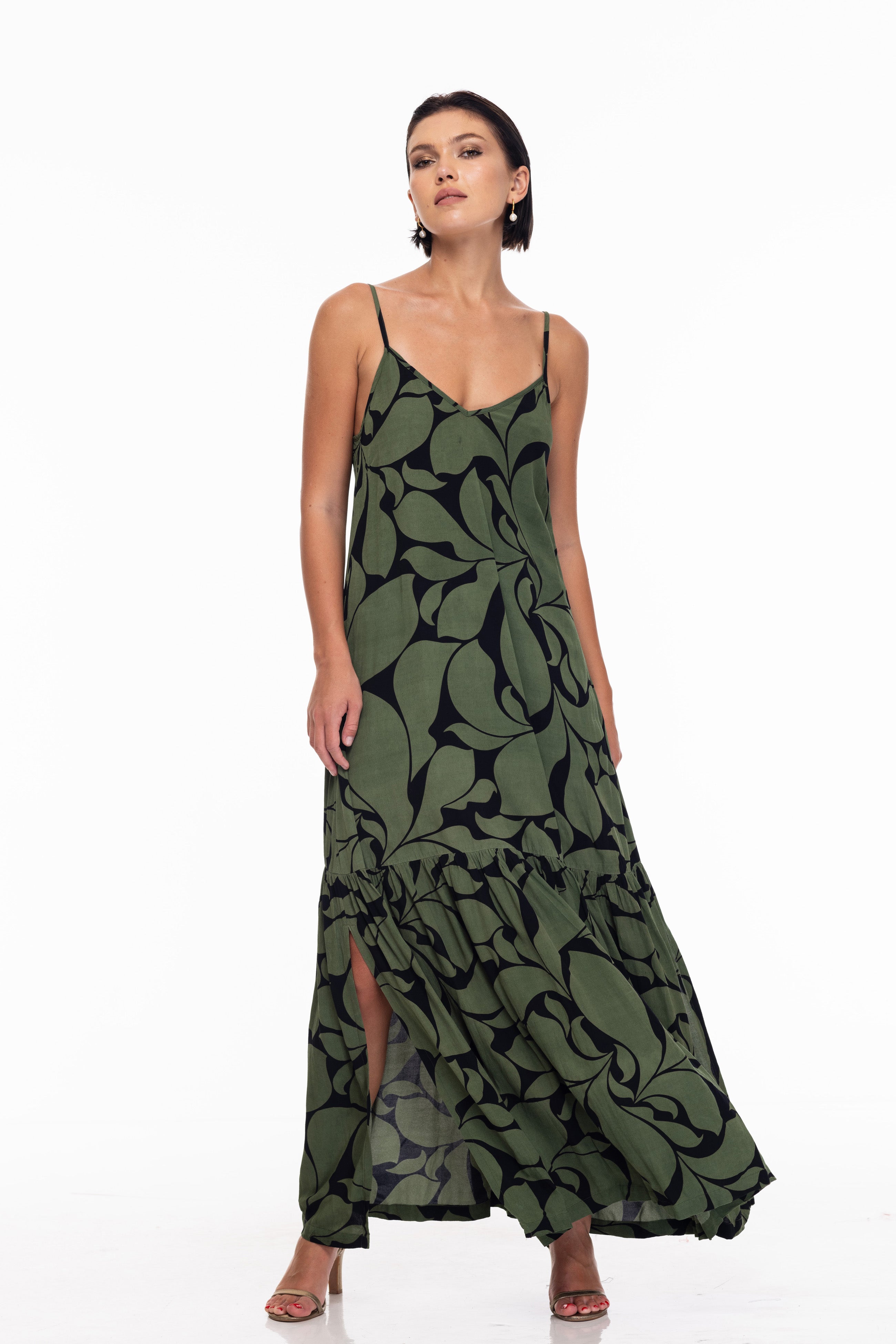 Dallas Maxi - Black/Golden Forest Floral Print