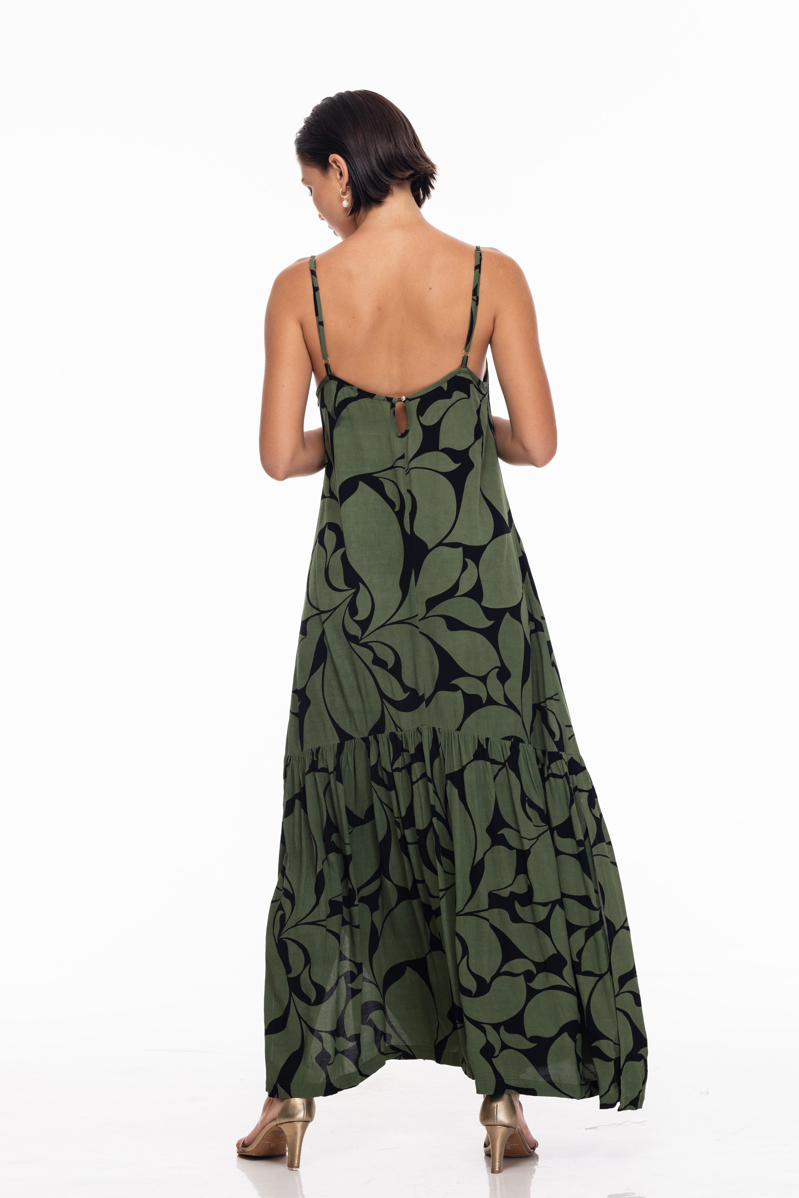 Dallas Maxi - Black/Golden Forest Floral Print