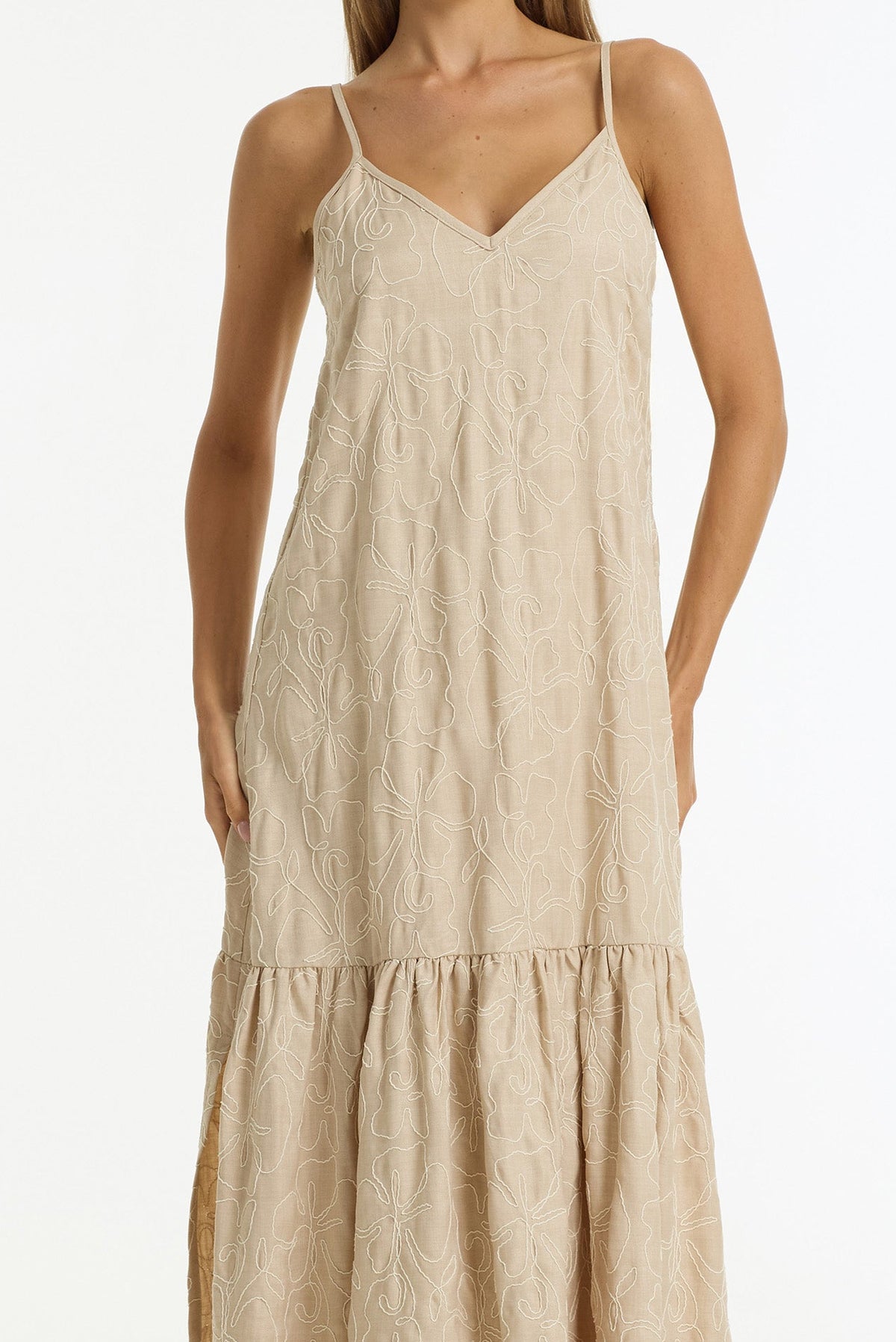 Dallas Maxi | Camel White Embroidery | PRE-ORDER