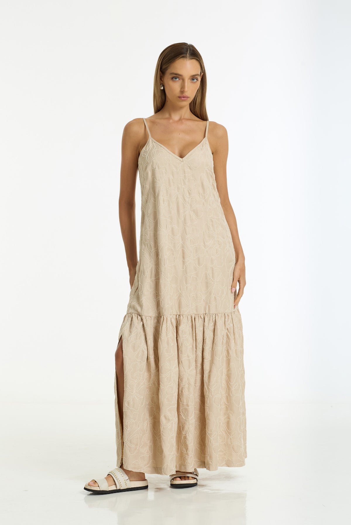 Dallas Maxi | Camel White Embroidery | PRE-ORDER