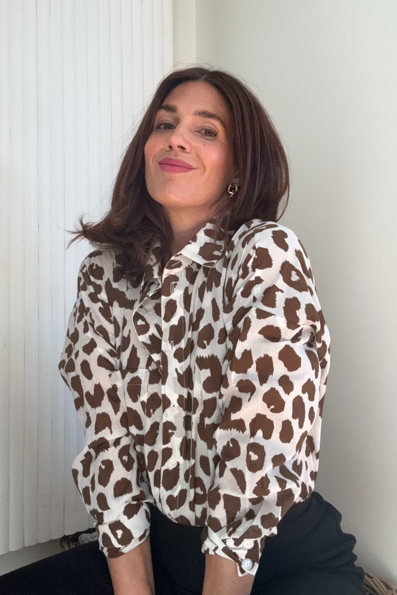 Defiant Shirt - Exclusive Ivory/Chocolate Leopard Print