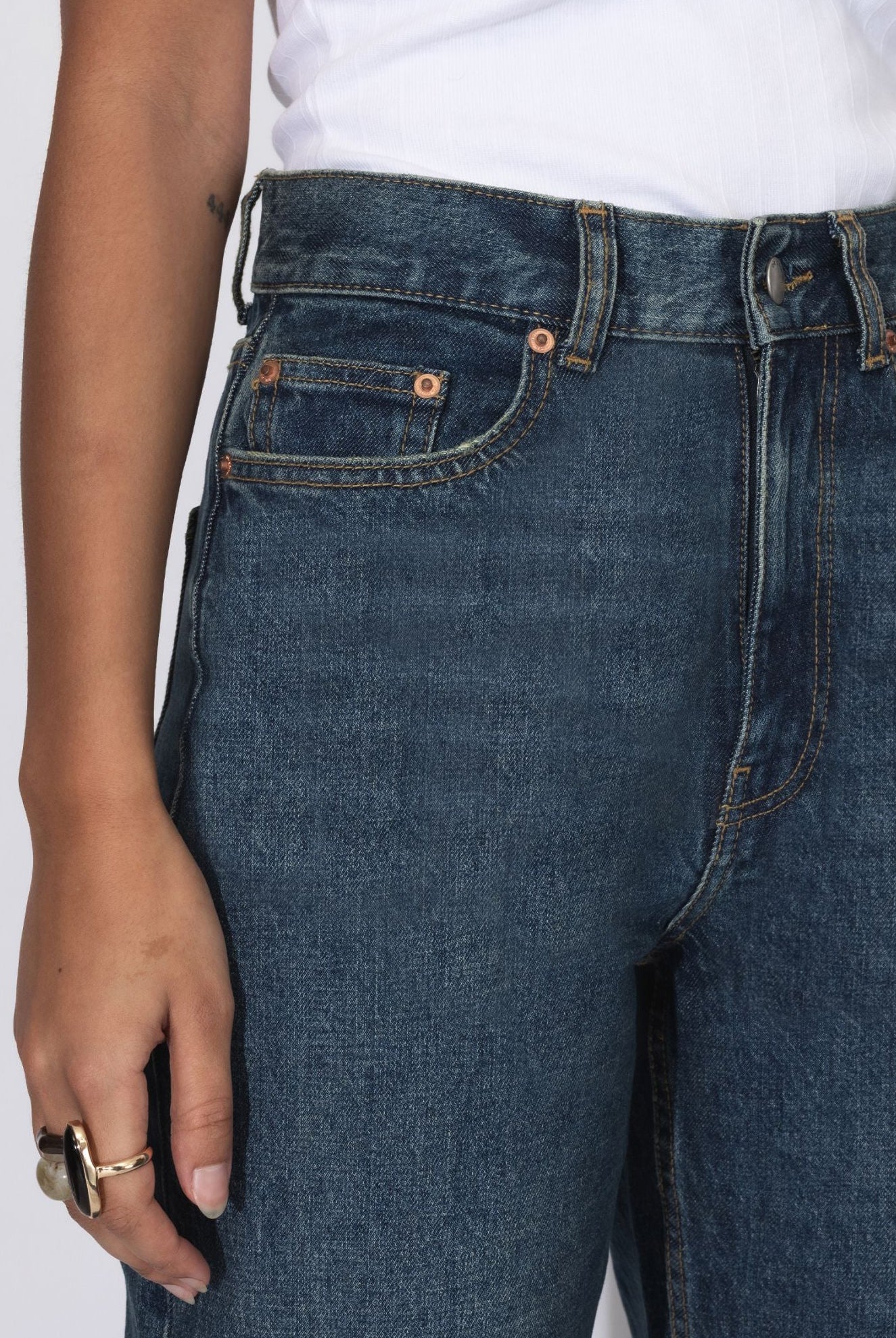 Dr Denim - Echo High Straight Jeans - Bay Dark Used Vintage