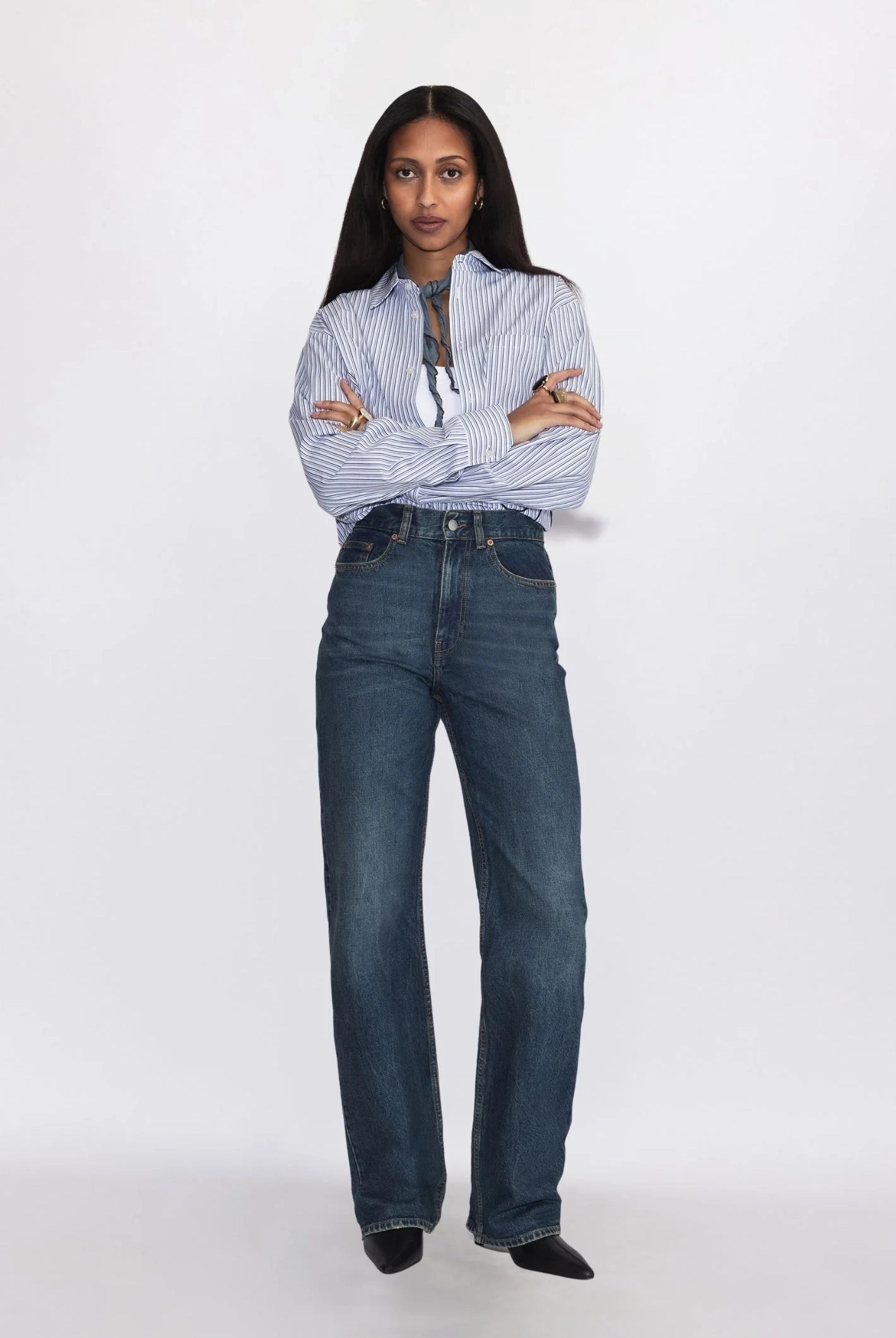 Dr Denim - Echo High Straight Jeans - Bay Dark Used Vintage