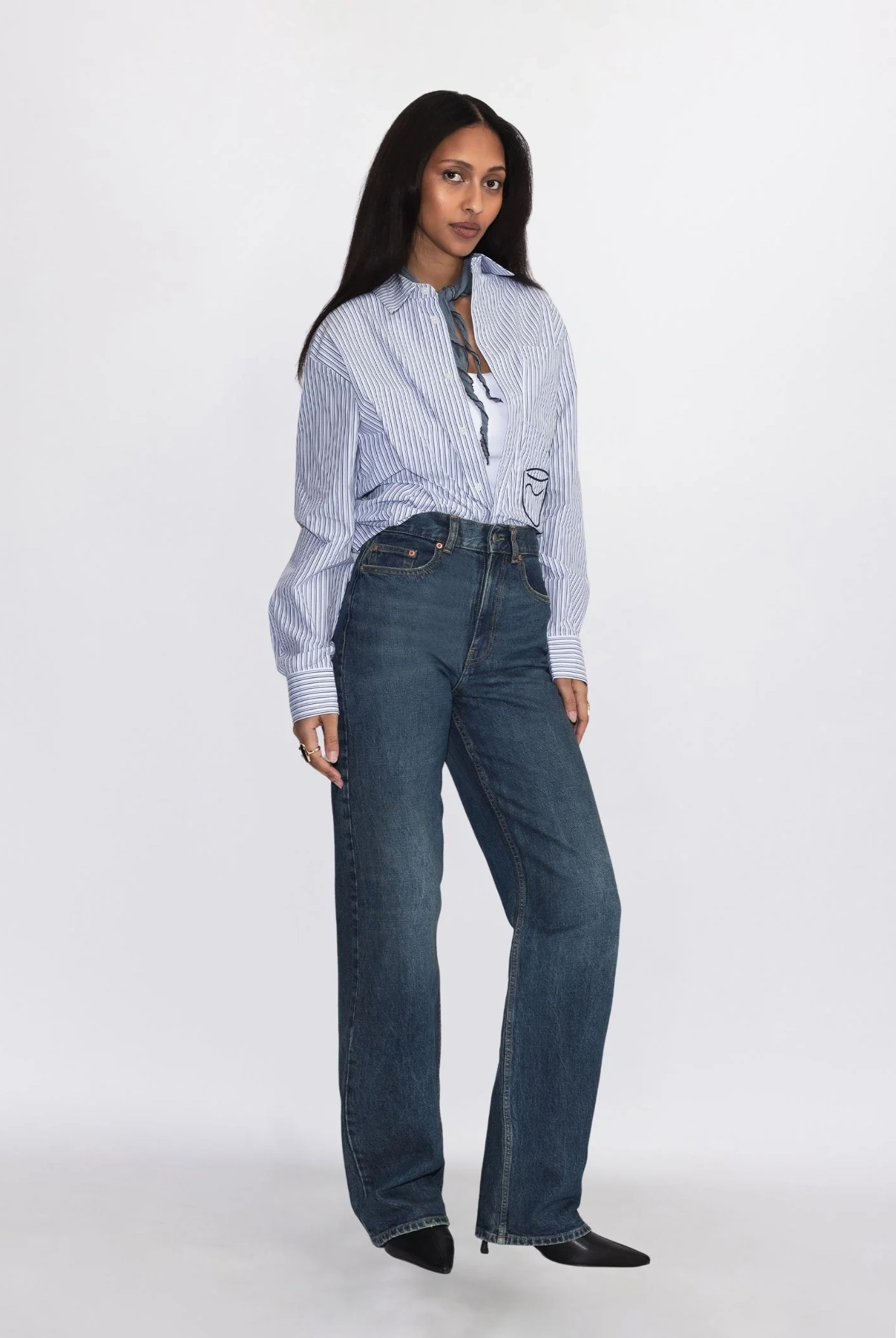 Dr Denim - Echo High Straight Jeans - Bay Dark Used Vintage