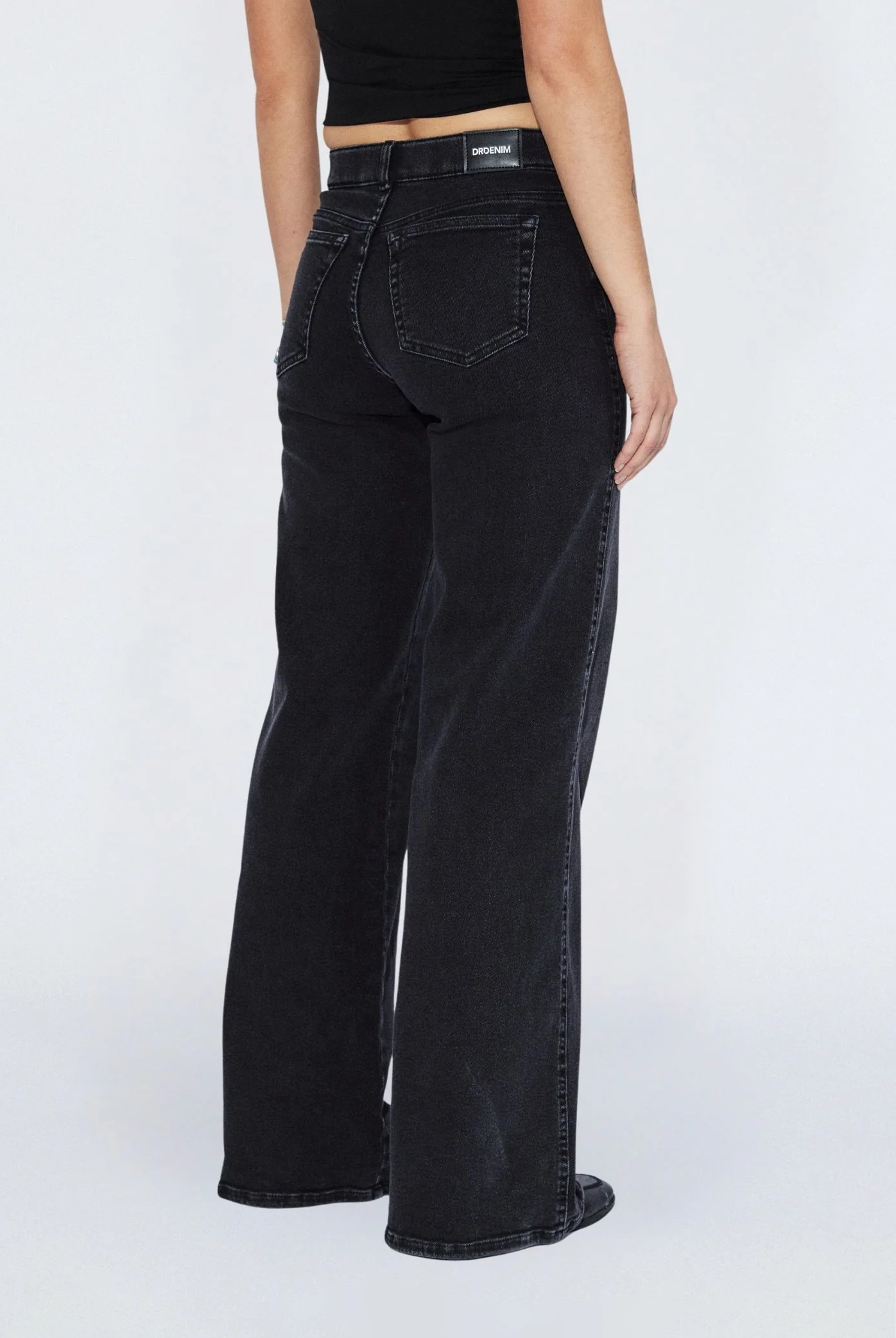Dr Denim - Zila Low Wide Jeans - Black Mist