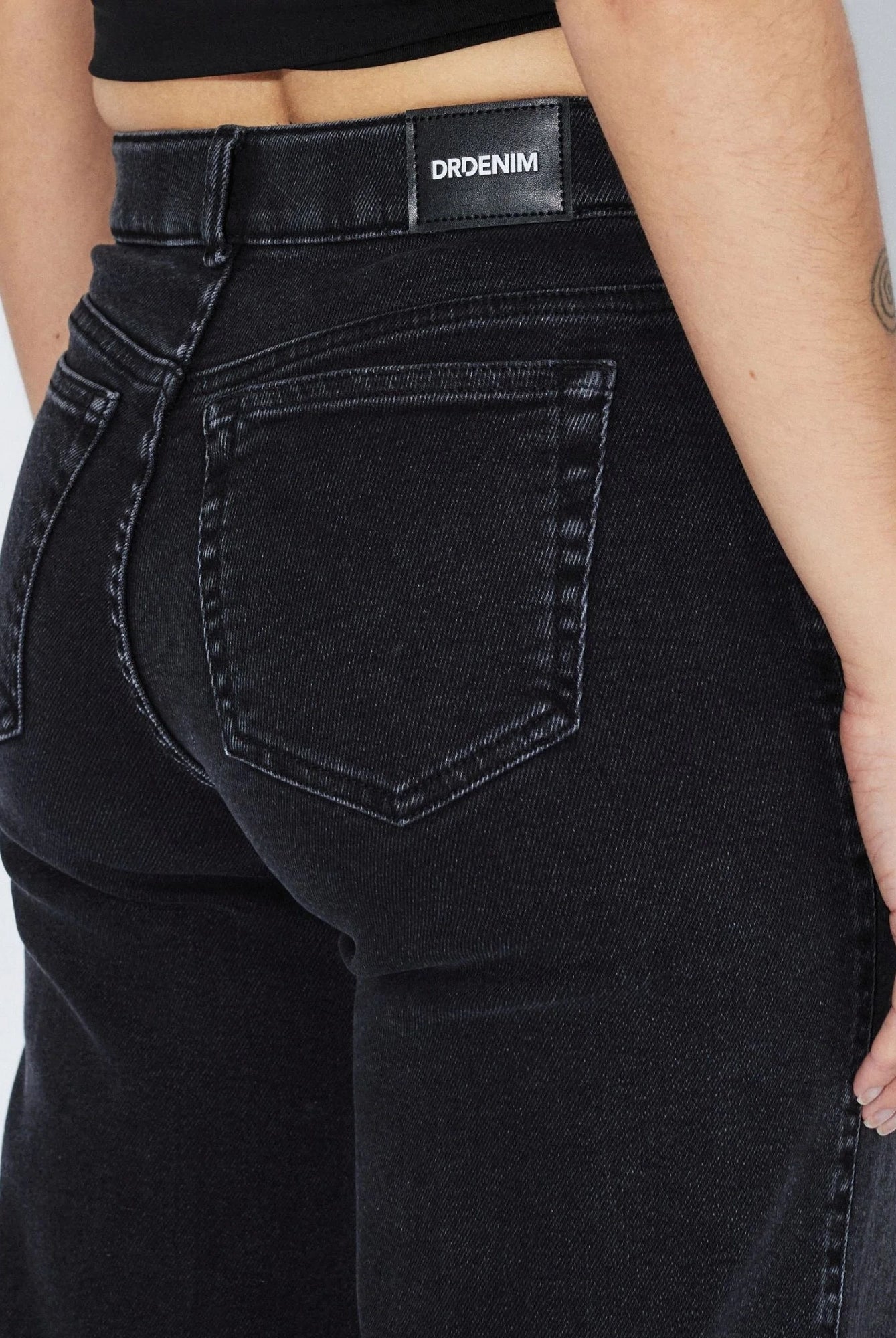 Dr Denim - Zila Low Wide Jeans - Black Mist