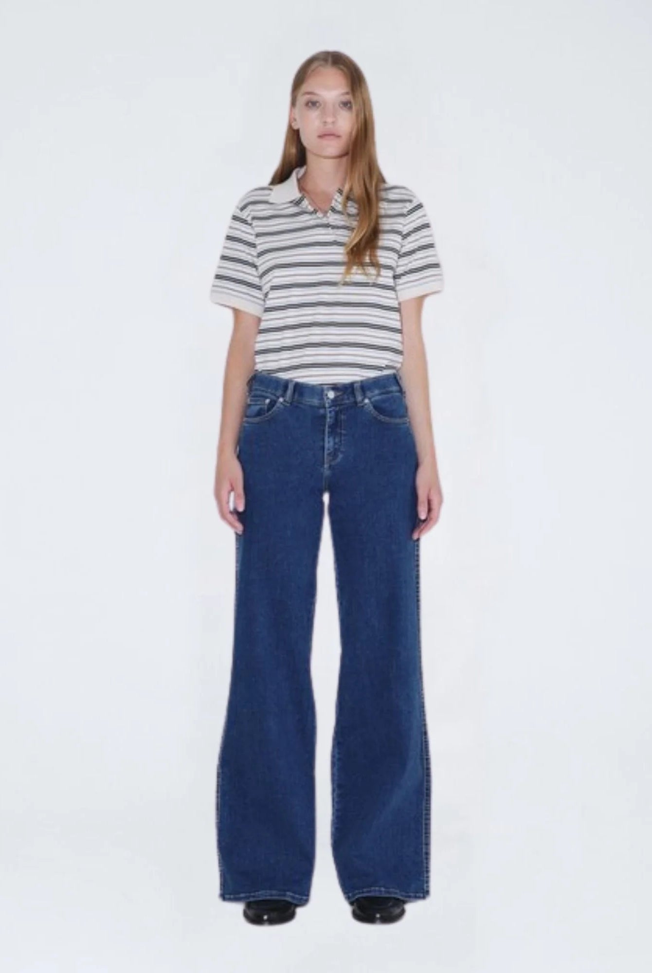 Dr Denim - Zila Low Wide (Tall) Jeans - Vale Mid Plain