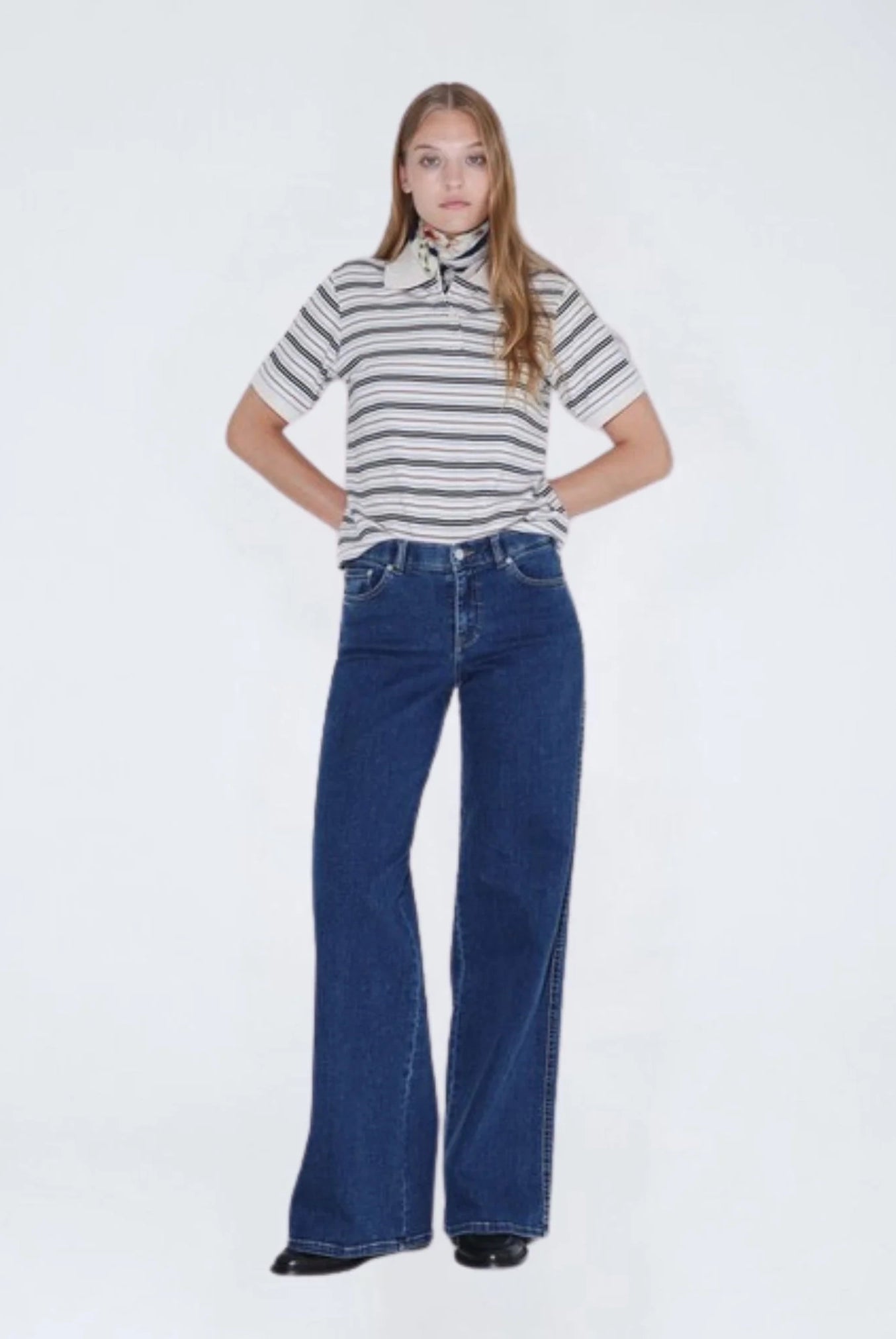 Dr Denim - Zila Low Wide (Tall) Jeans - Vale Mid Plain