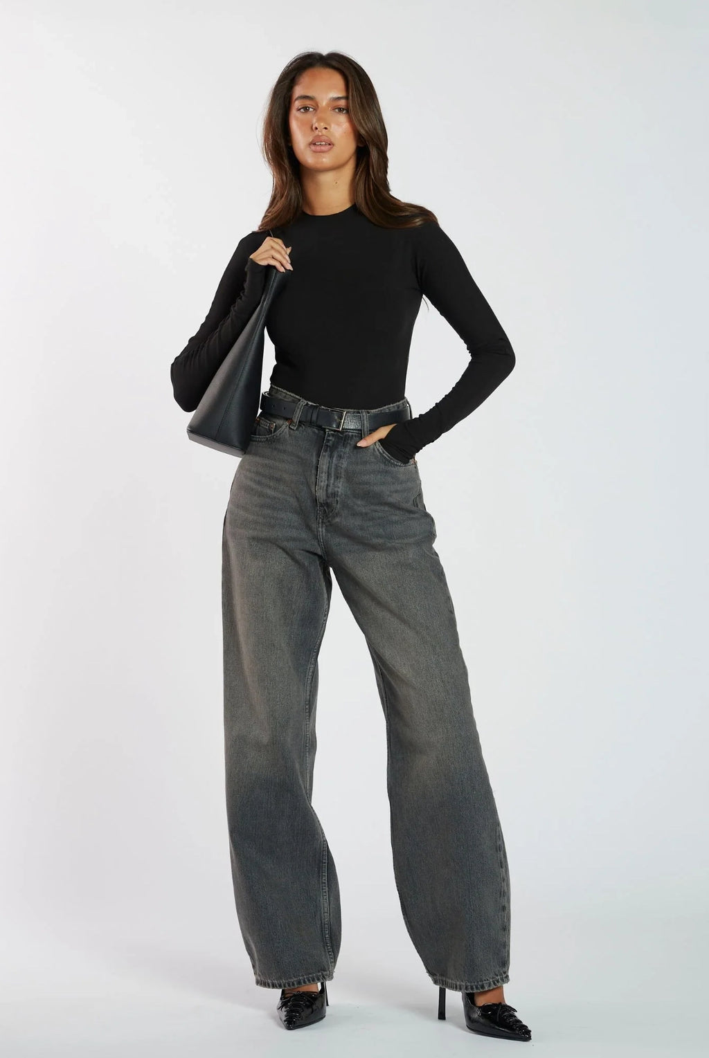 Dr Denim Donna Baggy Jeans Mid Grey Used