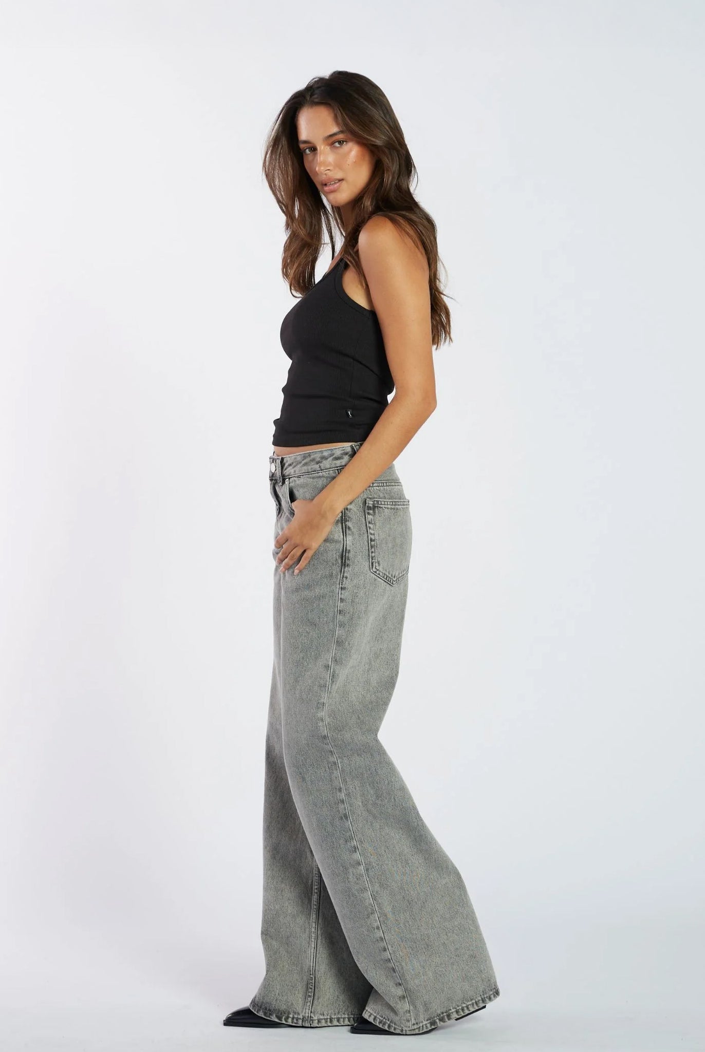 Dr Denim - Rhue Wide Jeans - Ash Grey