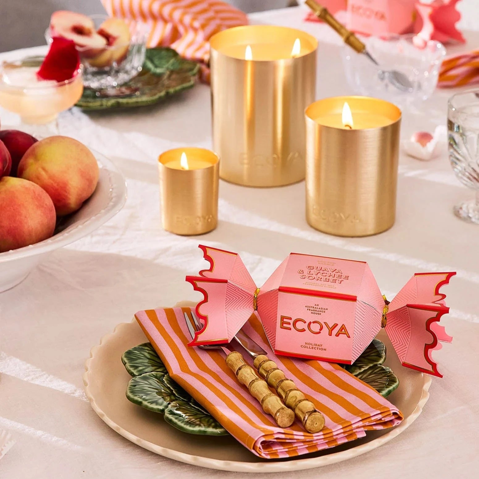 Ecoya - Holiday - Guava & Lychee Sorbet Tin Candle Bon Bon - 45g