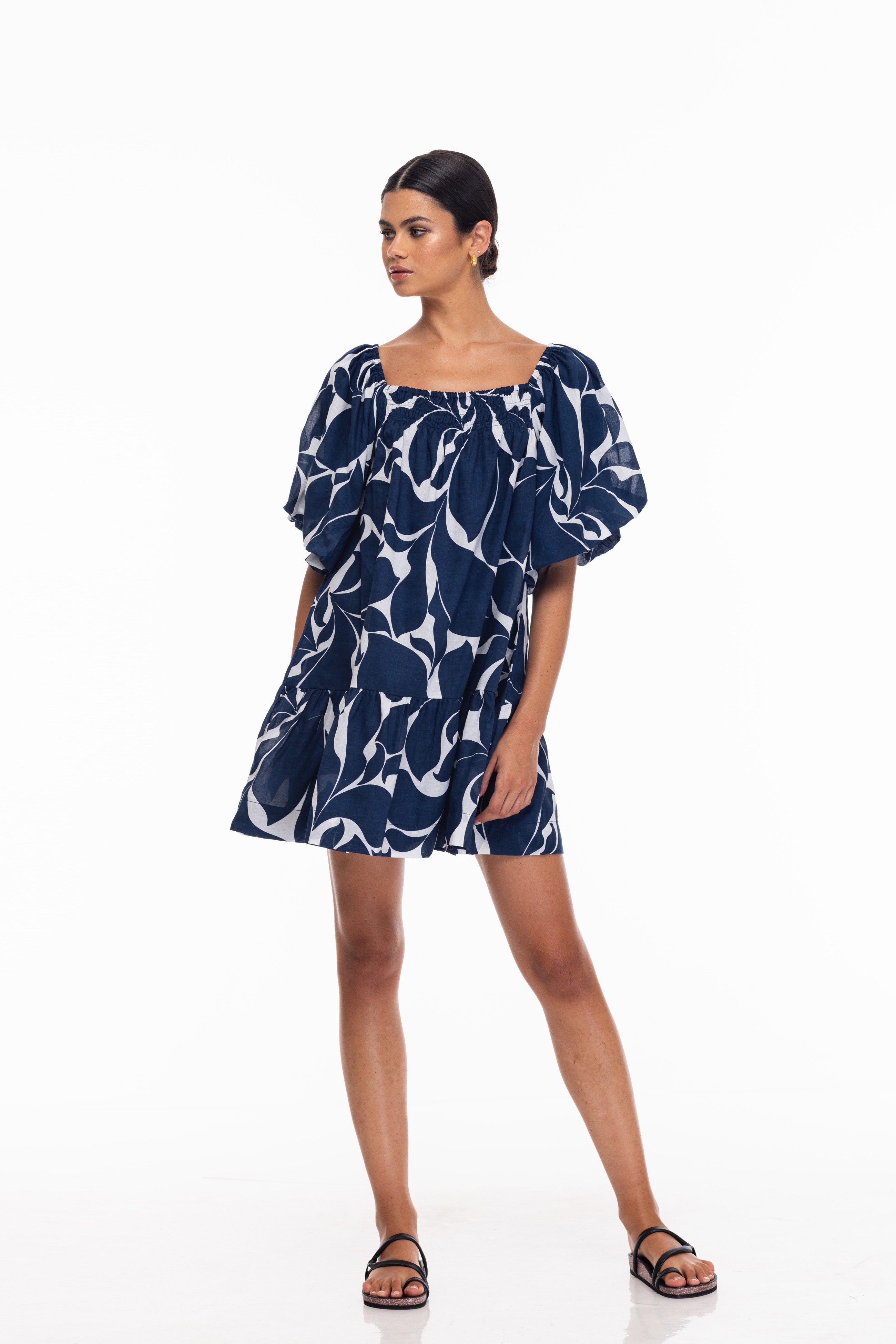 Everest Dress - Blue/White Floral Print