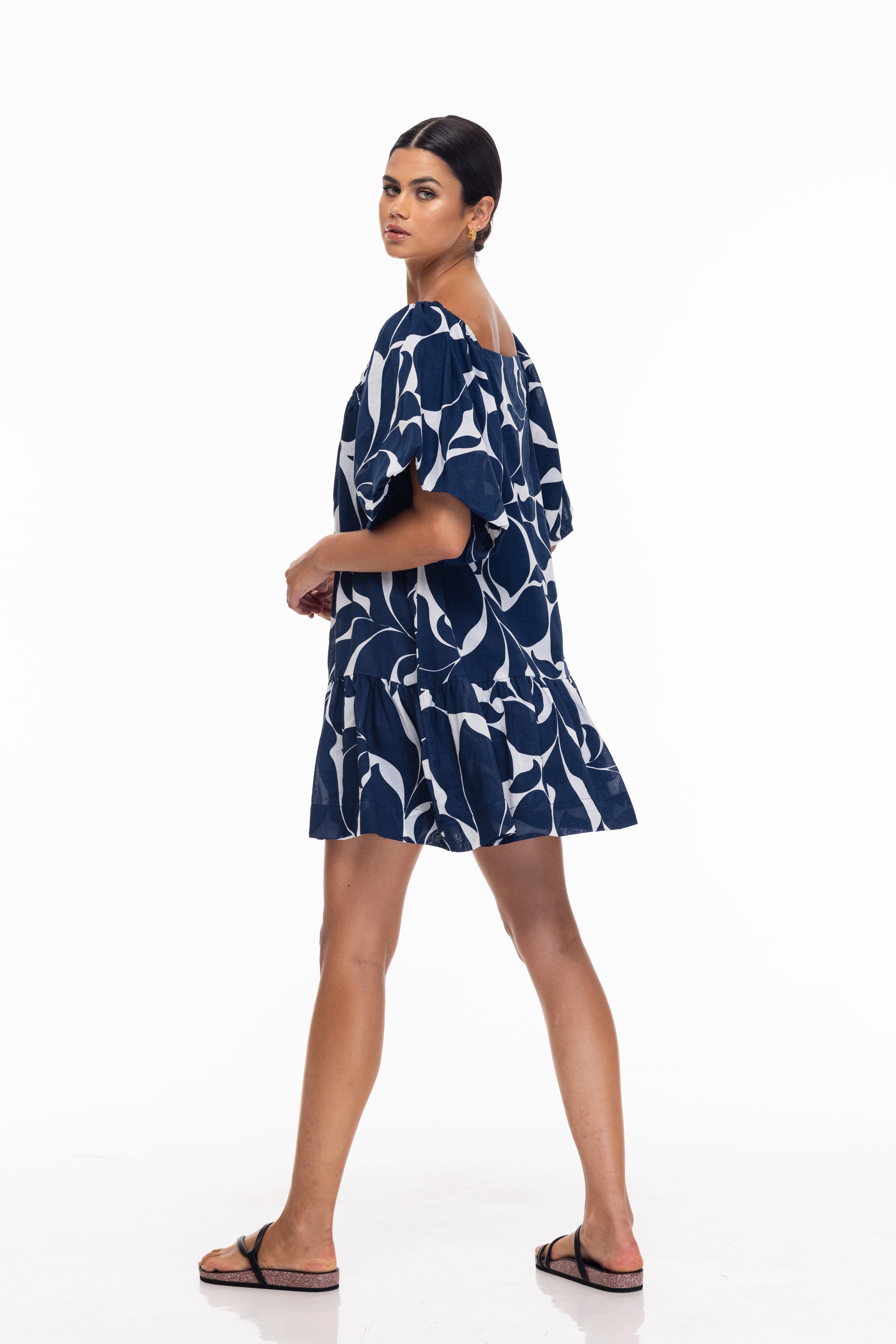 Everest Dress - Blue/White Floral Print