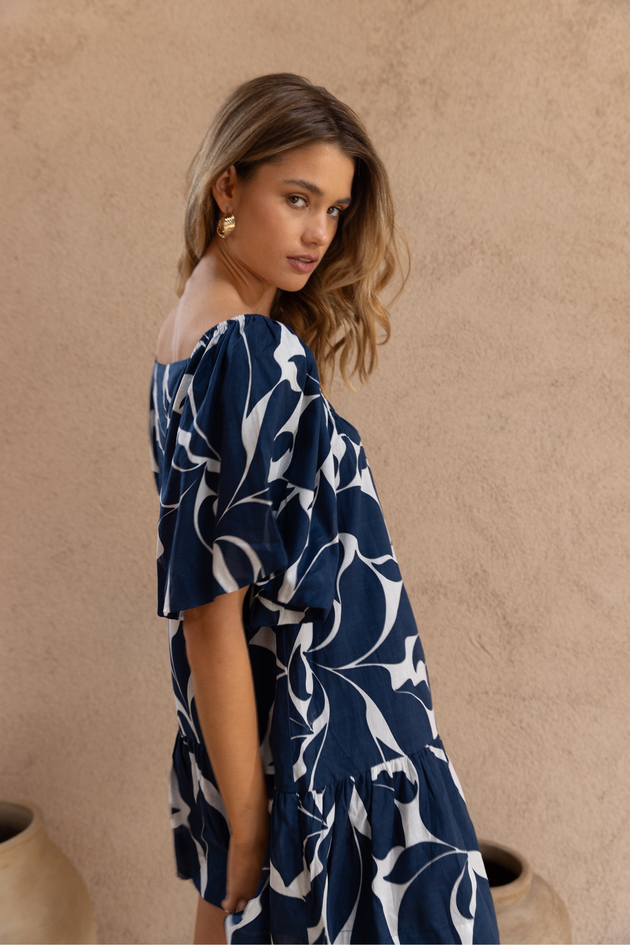 Everest Dress - Blue/White Floral Print