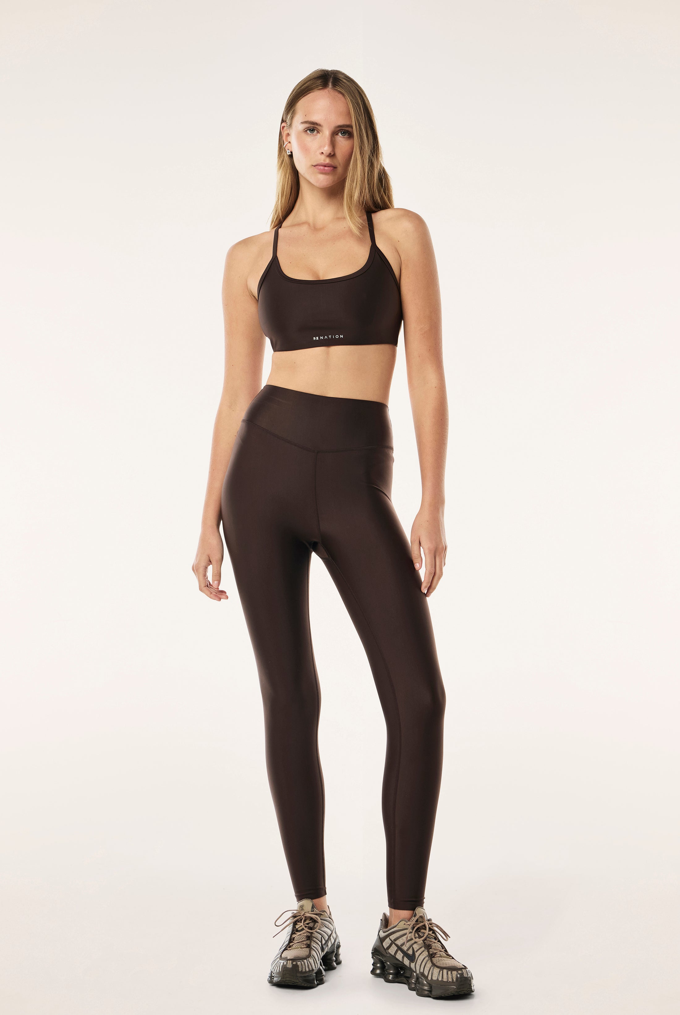P.E Nation - Fairmont Full Length Leggings - Espresso