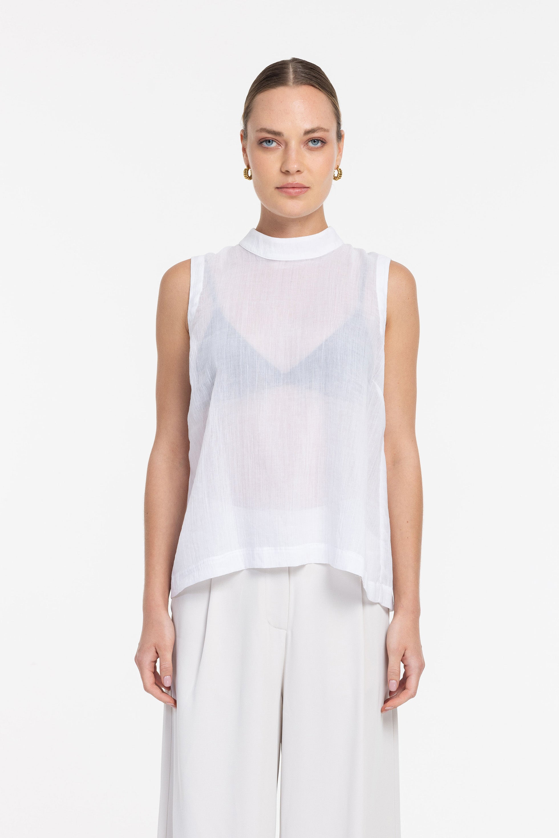 Faint Traces Top - White