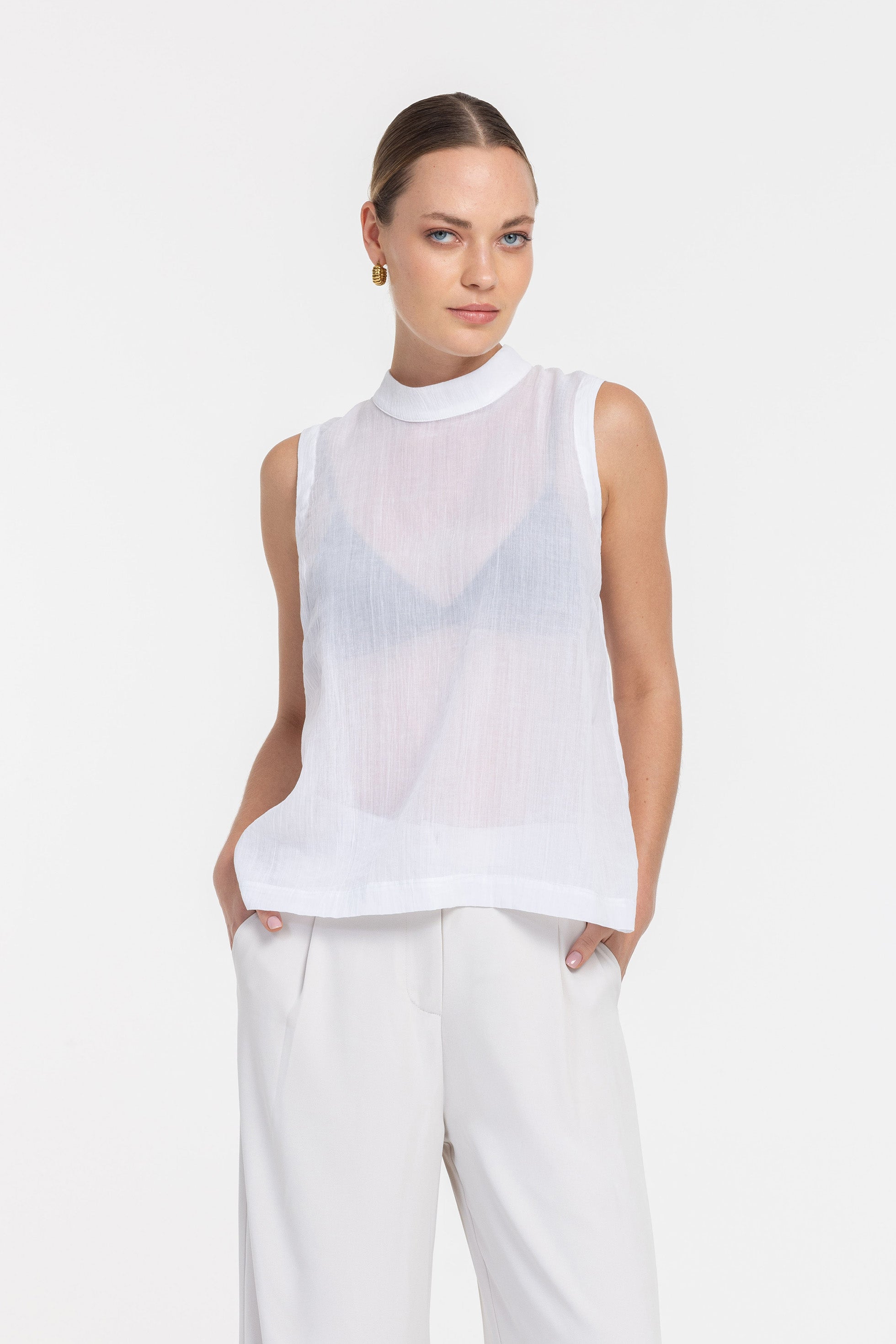 Faint Traces Top - White