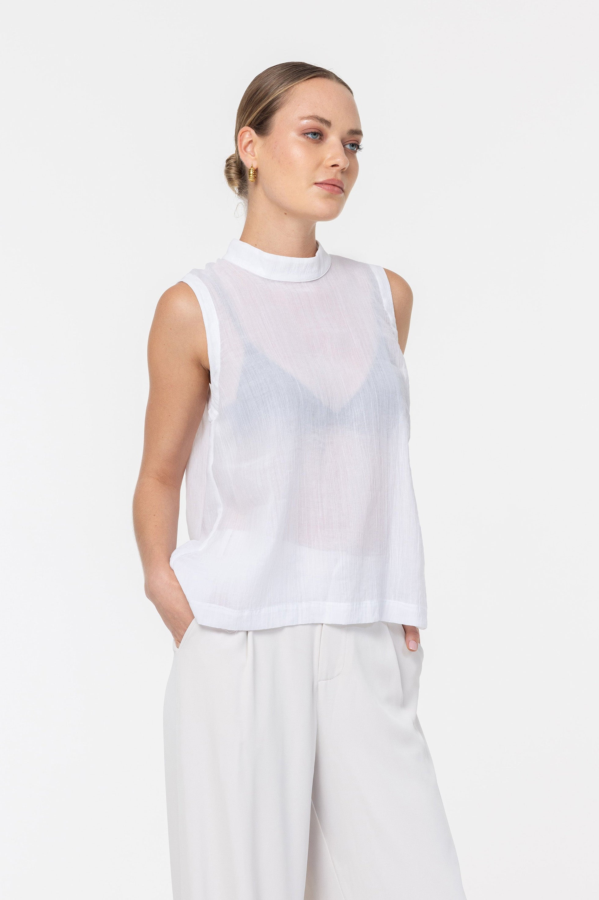 Faint Traces Top - White