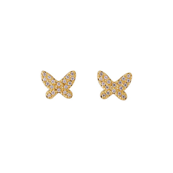 Fairley - Butterfly Pave Studs - Gold
