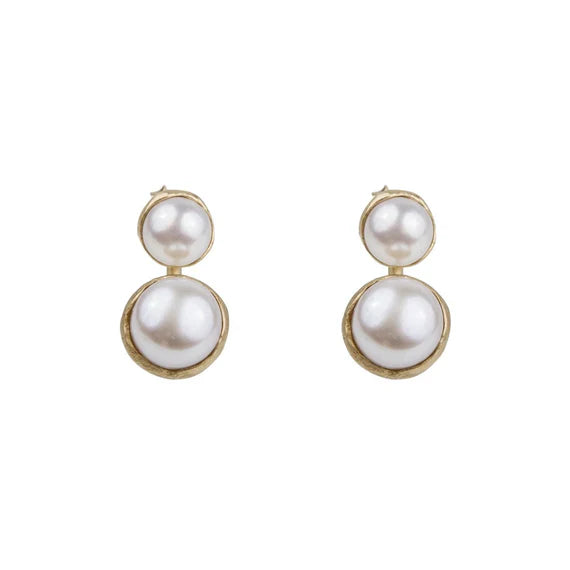 Fairley - Double Pearl Ear Jackets - Gold