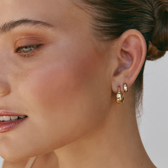 Fairley - Starburst Flared Hoops - Gold
