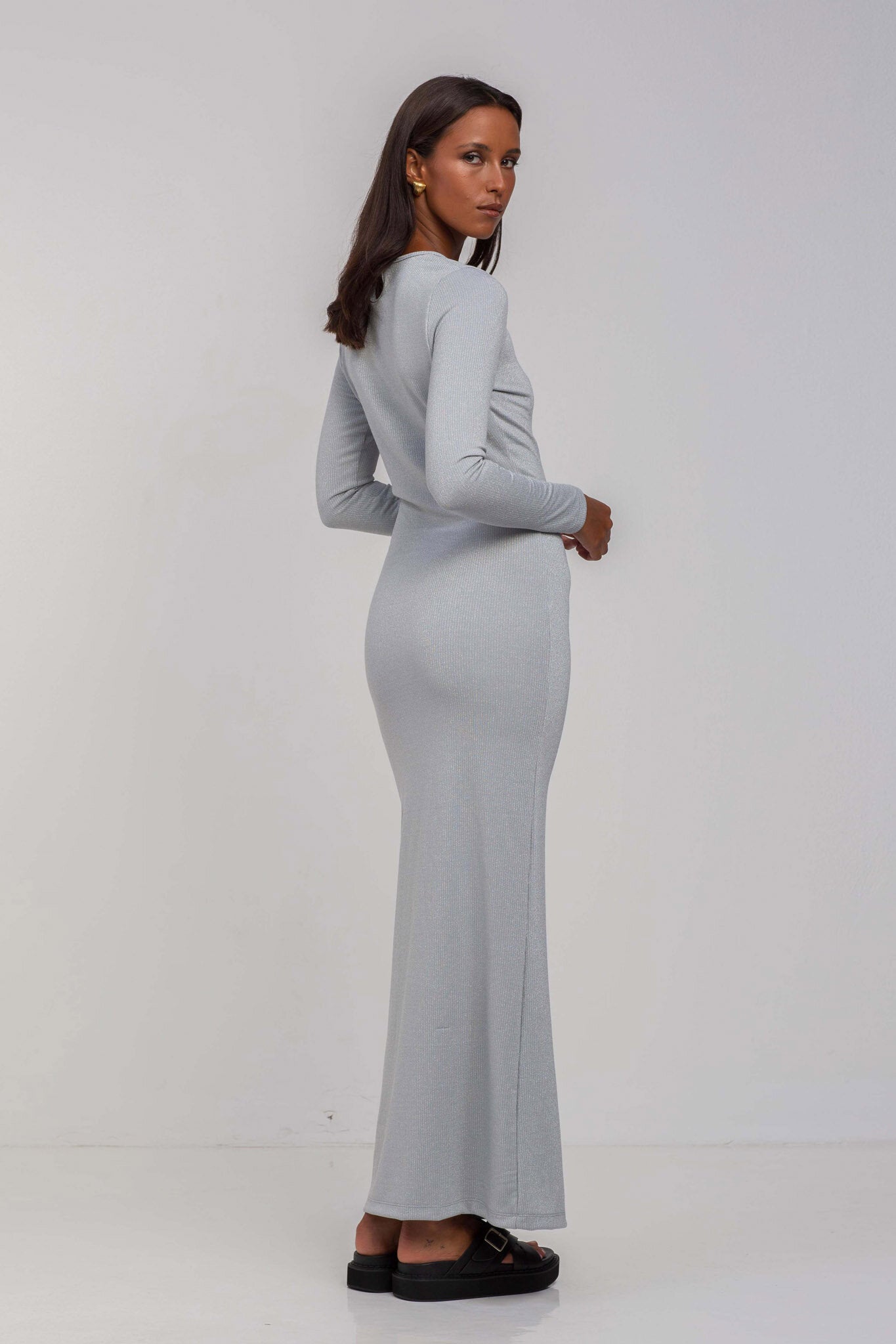 Fear No More Dress - Grey Lurex