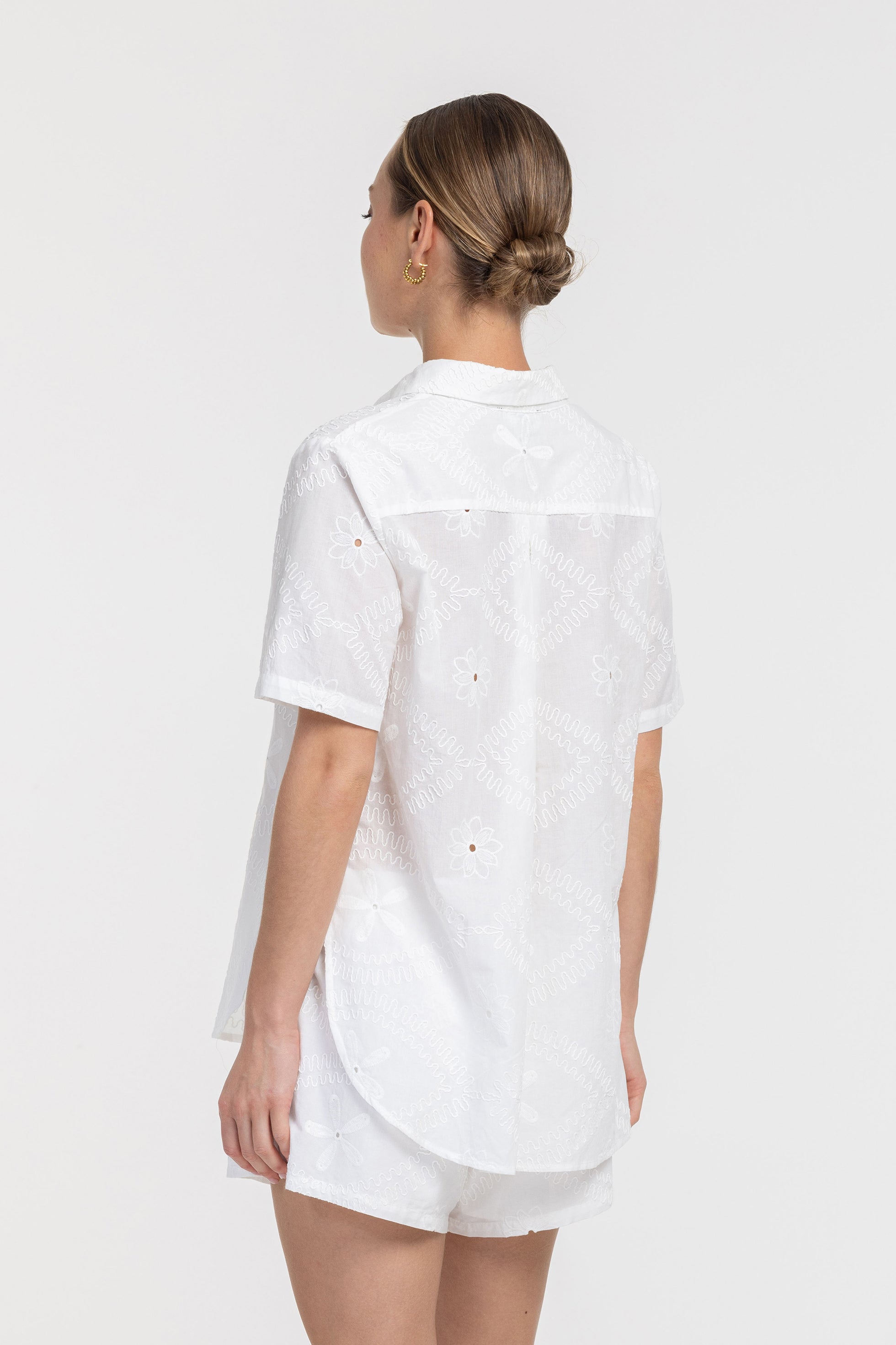 Felix Shirt - White Embroidered