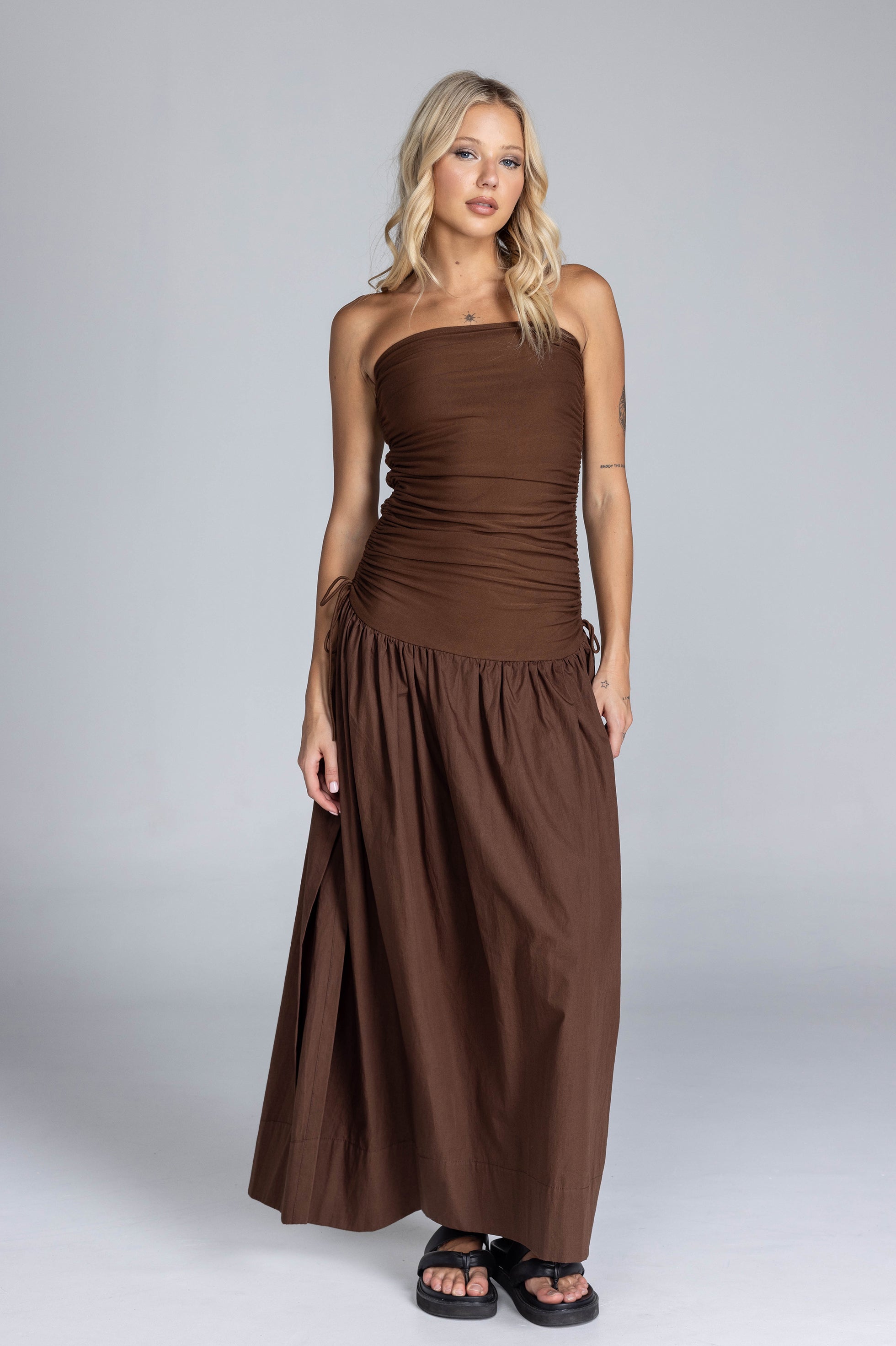 Flickering Hearts Dress - Chocolate