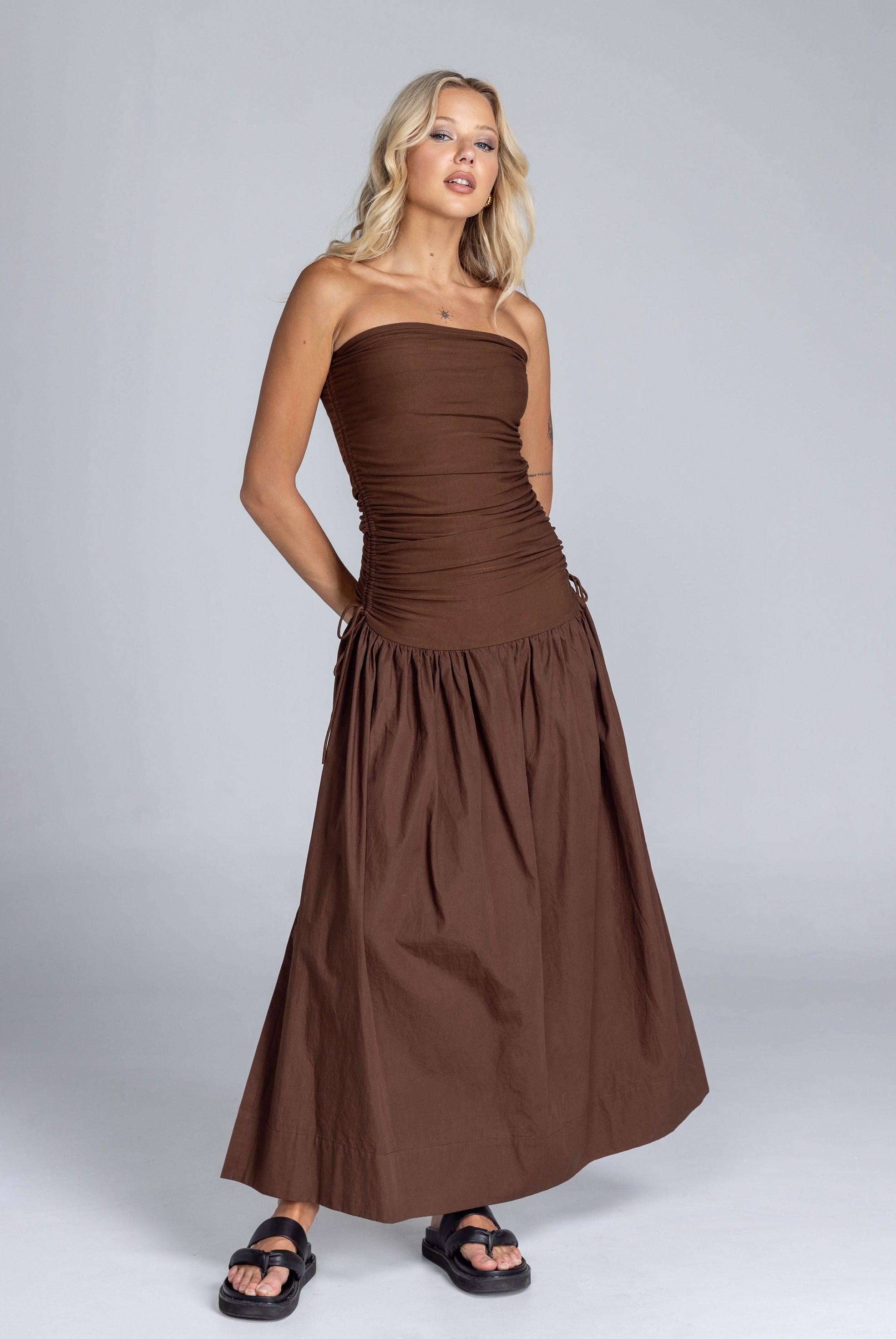 Flickering Hearts Dress - Chocolate