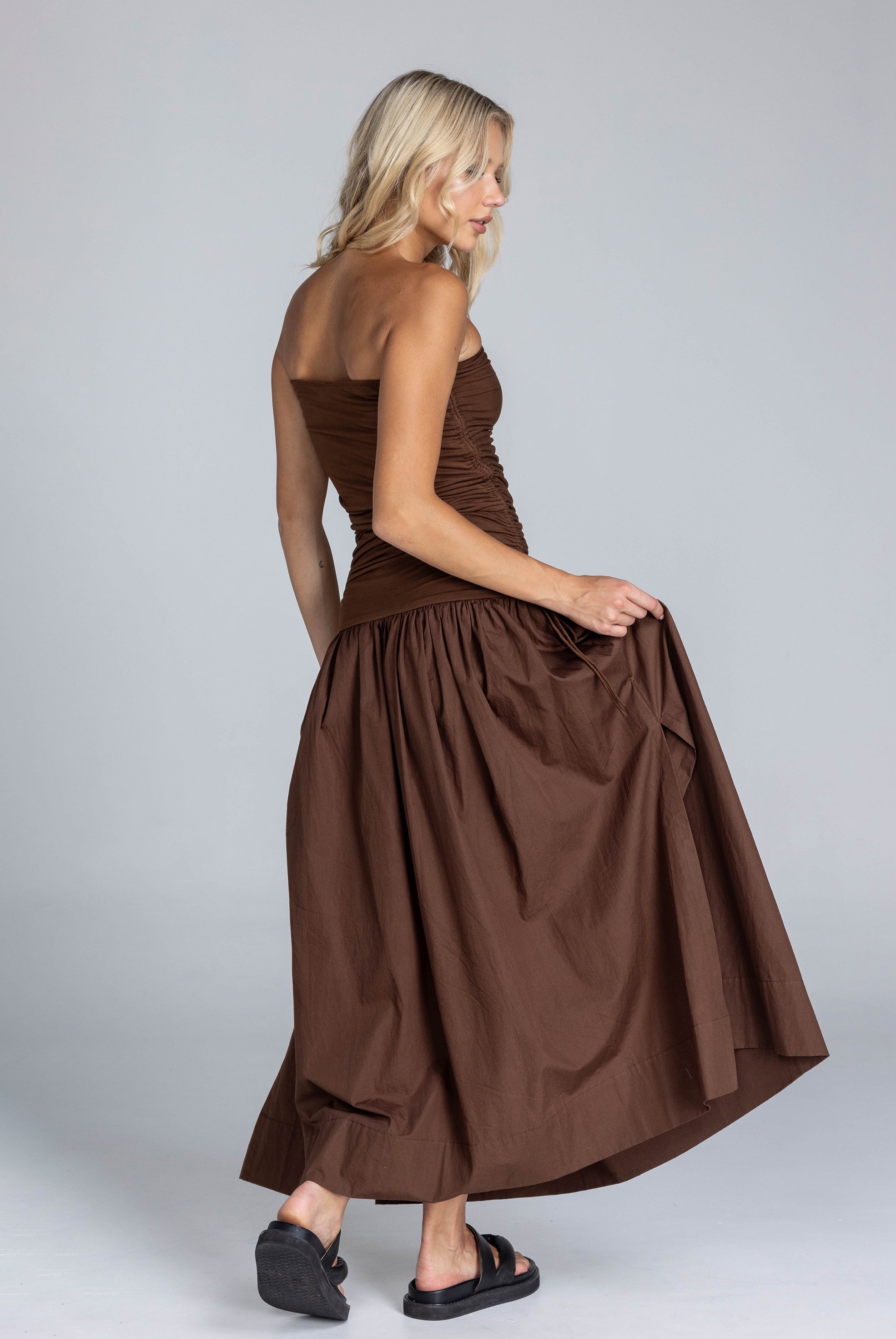 Flickering Hearts Dress - Chocolate
