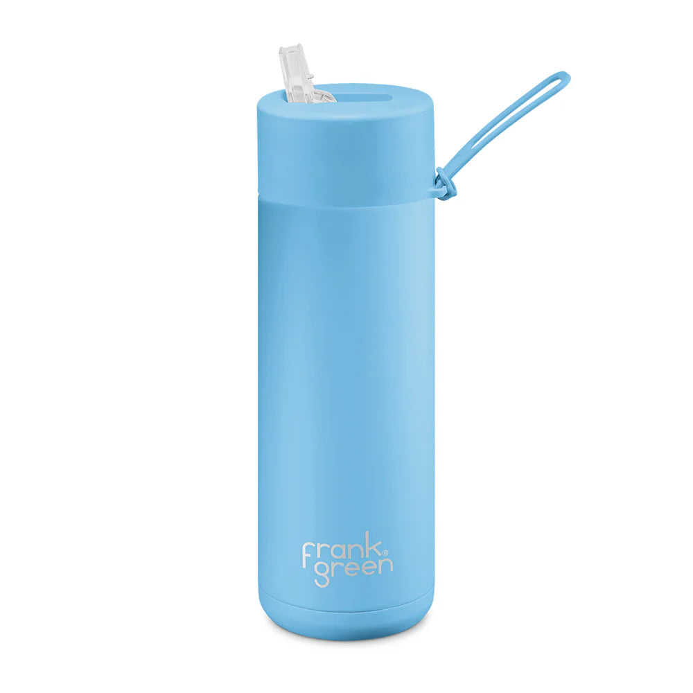 Frank Green - 20oz Reusable Bottle (straw) - Sky Blue