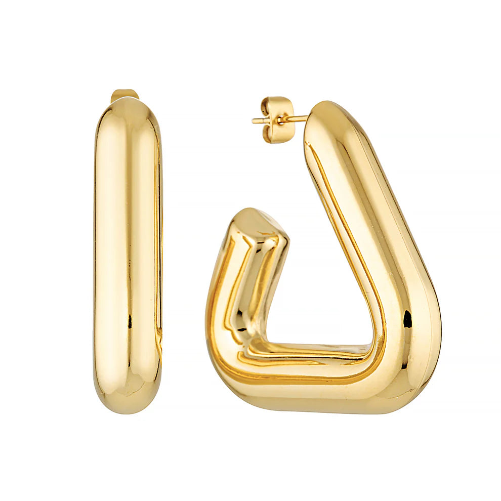 GIMME - Eliza Triangle Hoop Gold Earrings