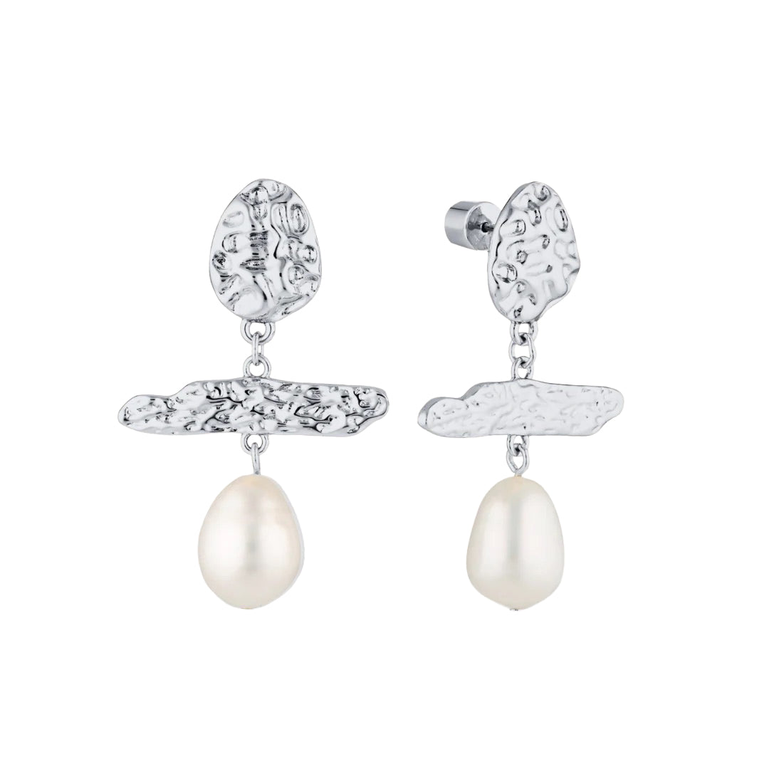 GIMME - Capri Pearl Earrings - Silver